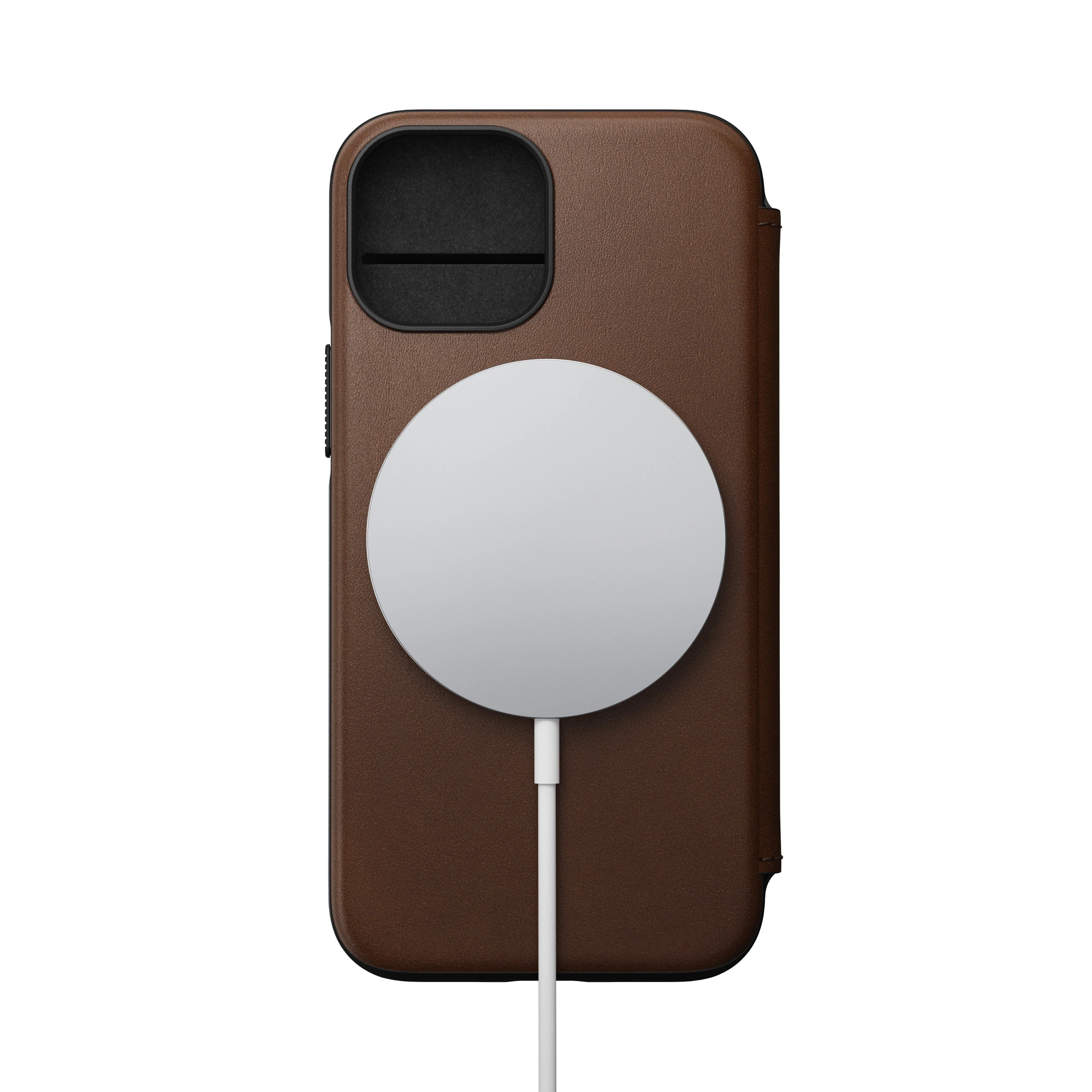 Nomad Modern Leather Folio w/ MagSafe For iPhone 13 mini - RUSTIC BROWN - Image 4