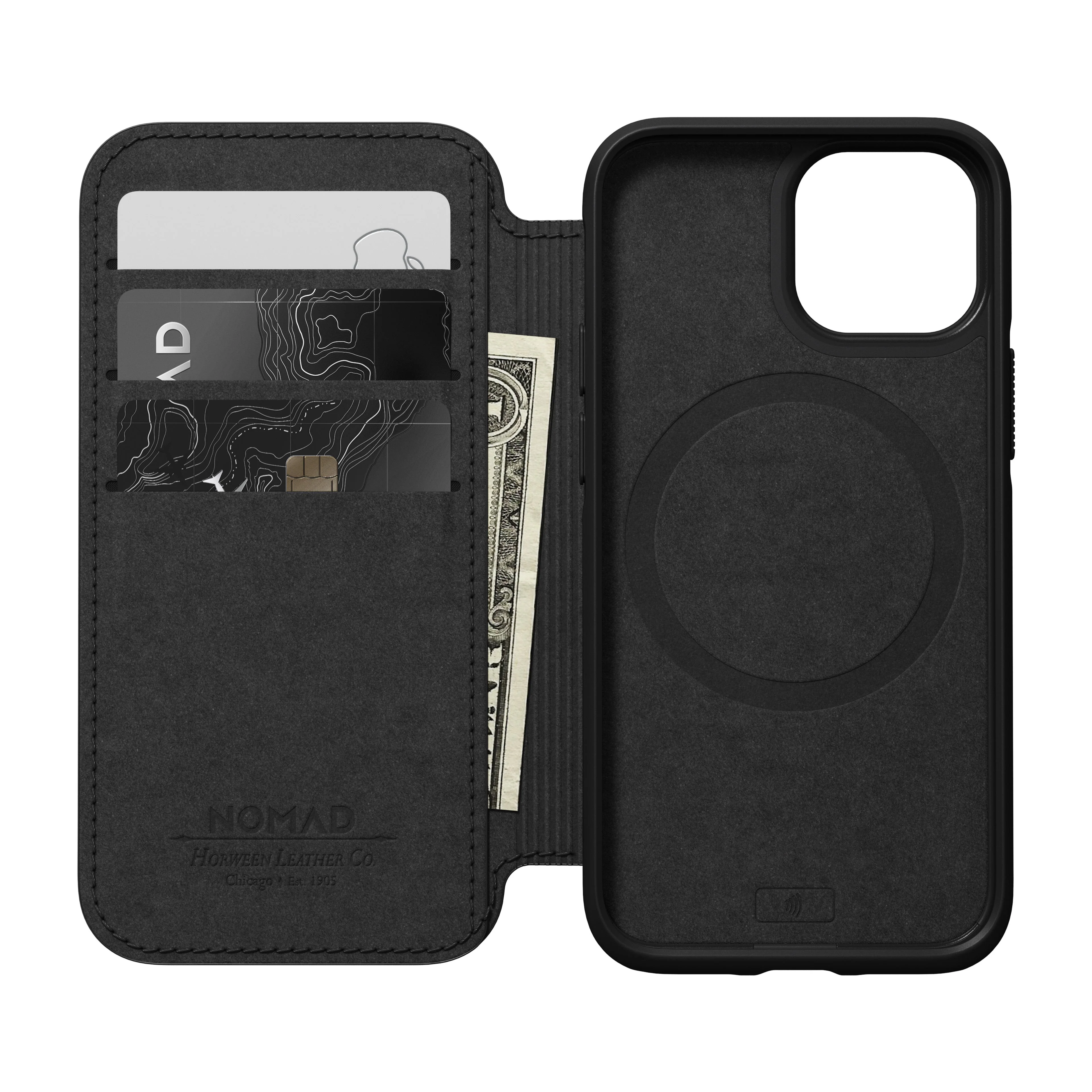 Nomad Modern Leather Folio w/ MagSafe For iPhone 13 mini - RUSTIC BROWN - Image 7