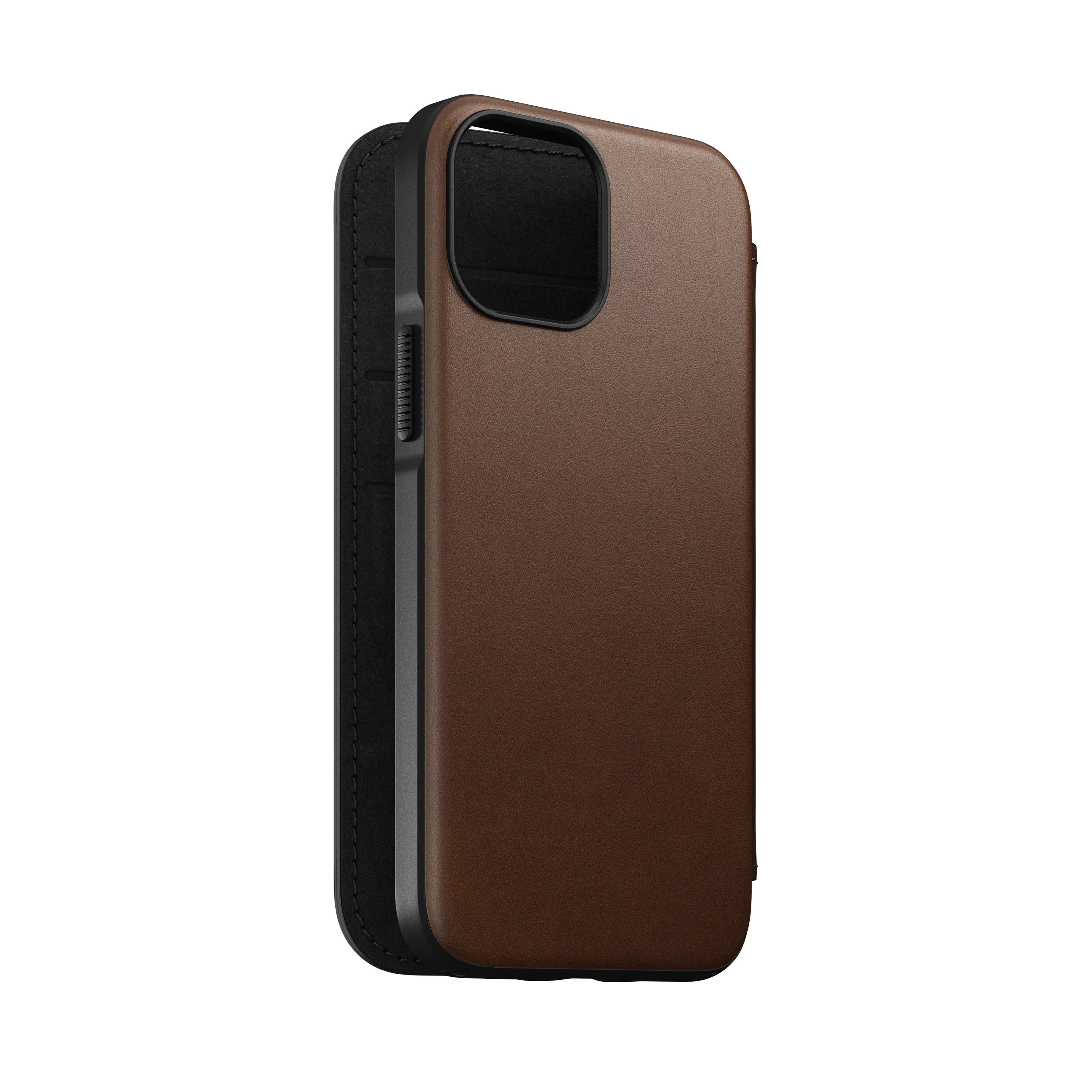 Nomad Modern Leather Folio w/ MagSafe For iPhone 13 mini - RUSTIC BROWN - Image 8