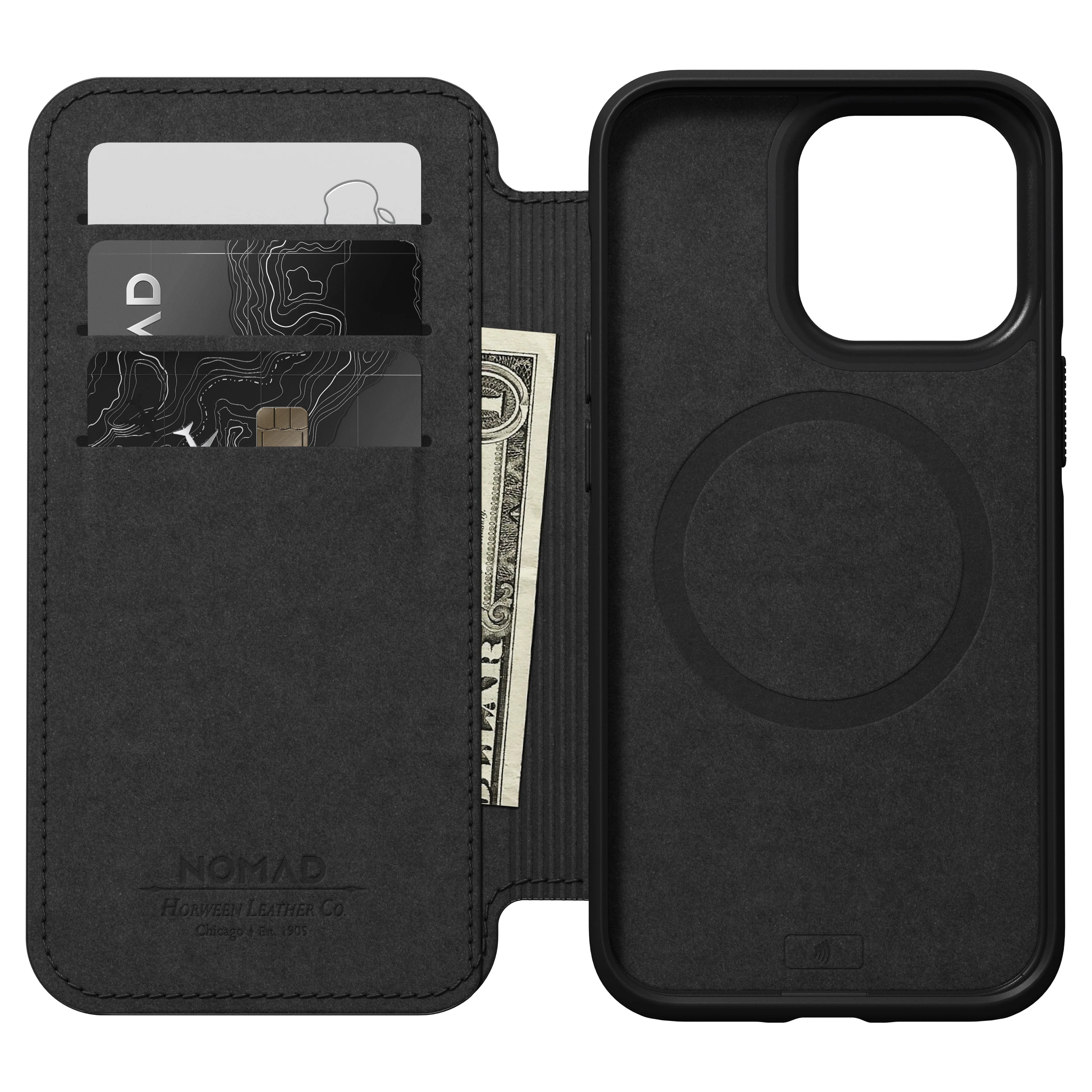 Nomad Modern Leather Folio w/ MagSafe For iPhone 13 Pro - BLACK - Image 7