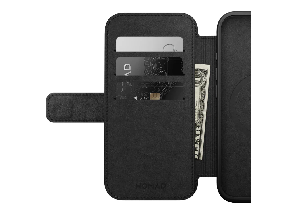 Nomad Modern Premium Leather Folio Case iPhone 16 Standard 6.1 - Black - Image 3