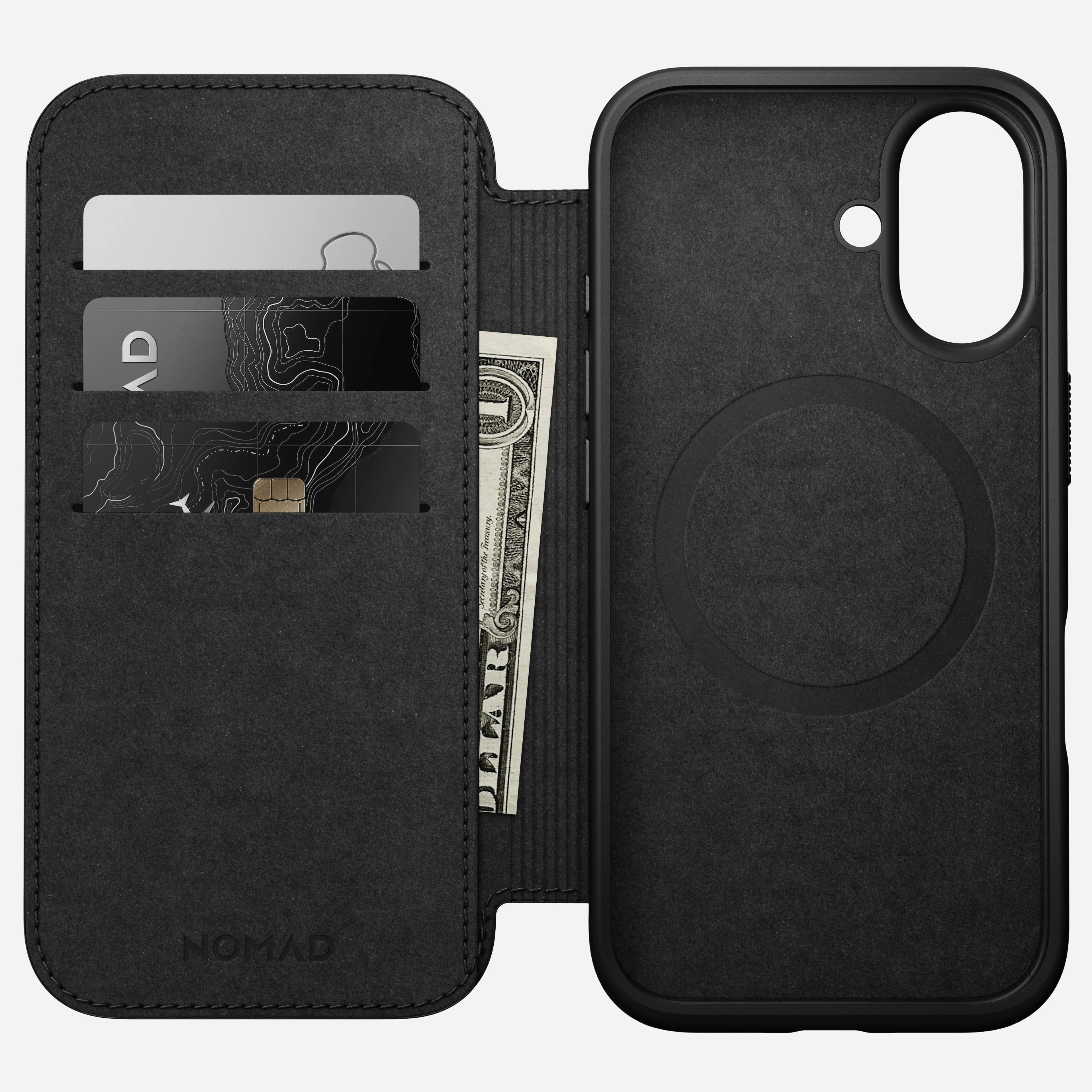 Nomad Modern Premium Leather Folio Case iPhone 16 Plus 6.7 - Brown - Image 8