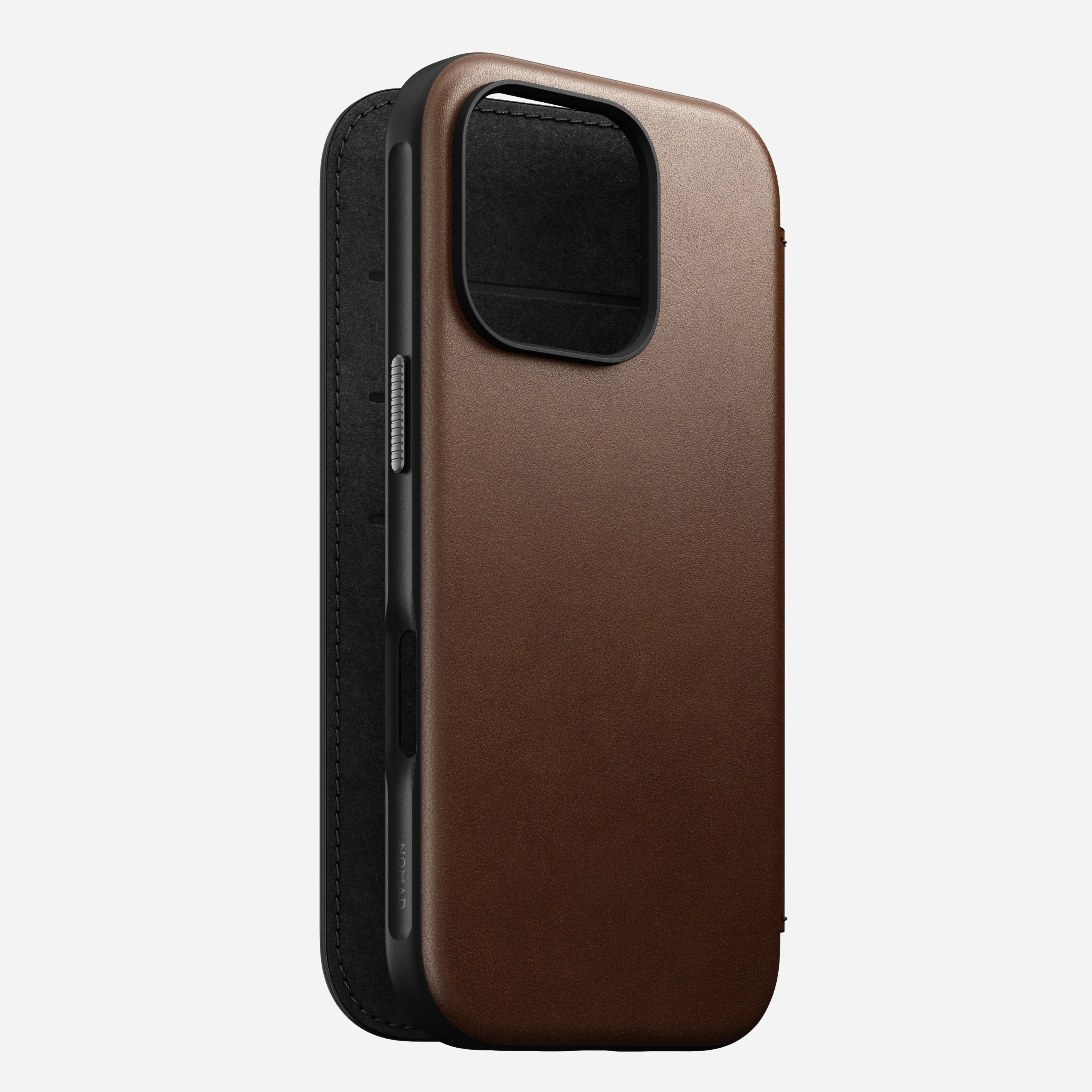 Nomad Modern Premium Leather Folio Case iPhone 16 Pro 6.3 - Brown - Image 3