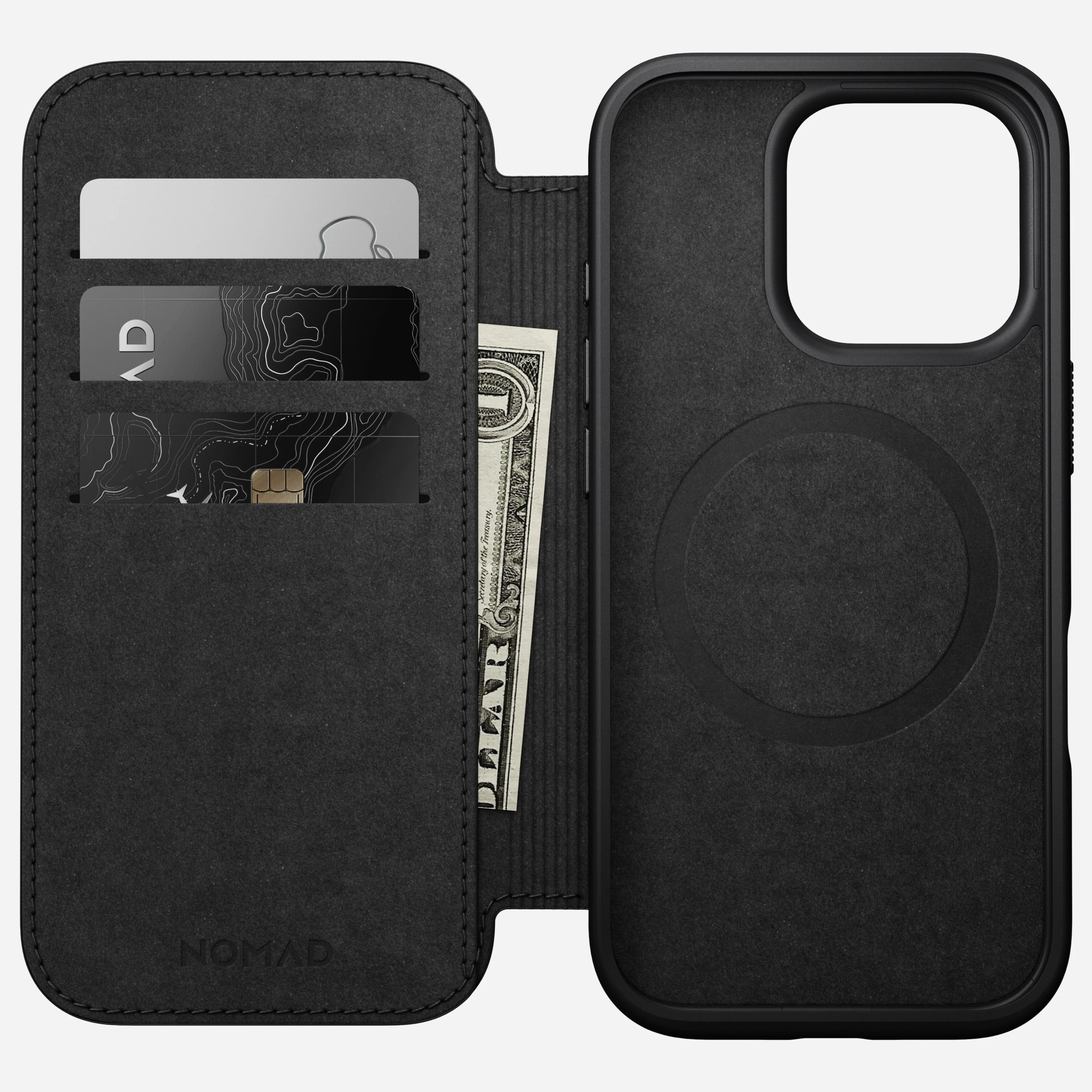Nomad Modern Premium Leather Folio Case iPhone 16 Pro 6.3 - Brown - Image 8