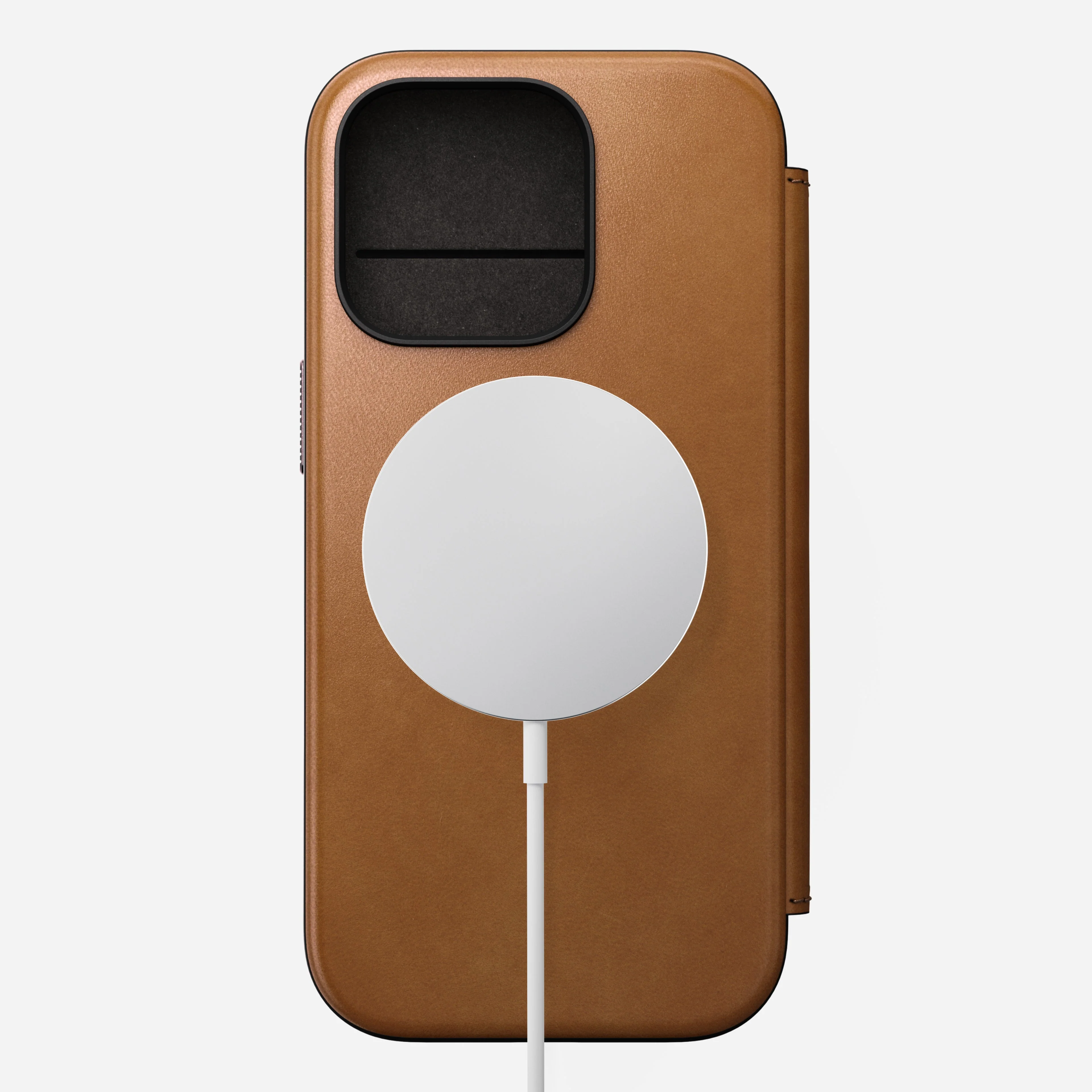 Nomad Modern Premium Leather Folio Case iPhone 16 Pro 6.3 - English Tan - Image 3
