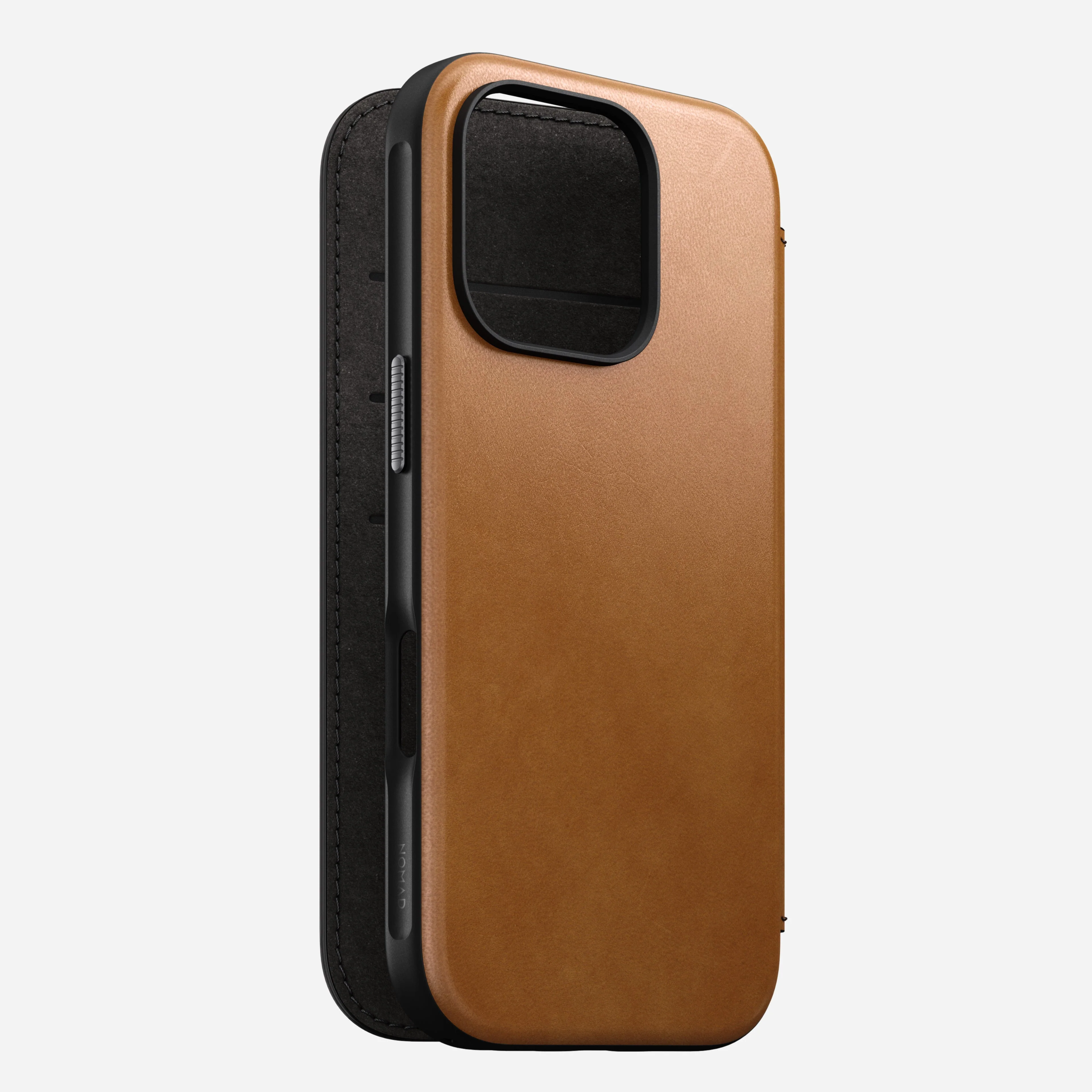 Nomad Modern Premium Leather Folio Case iPhone 16 Pro 6.3 - English Tan - Image 6