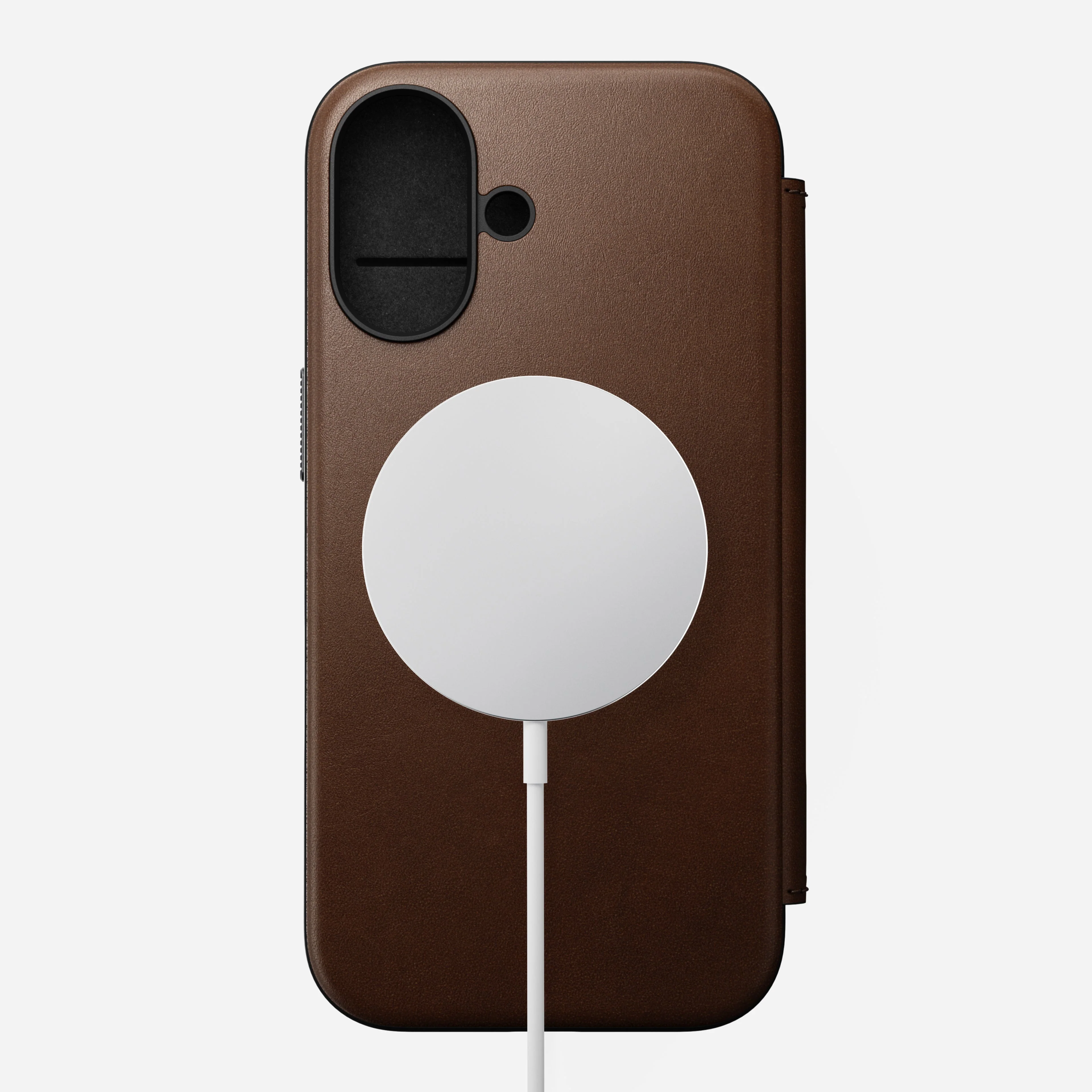 Nomad Modern Premium Leather Folio Case iPhone 16 Standard 6.1 - Brown - Image 3