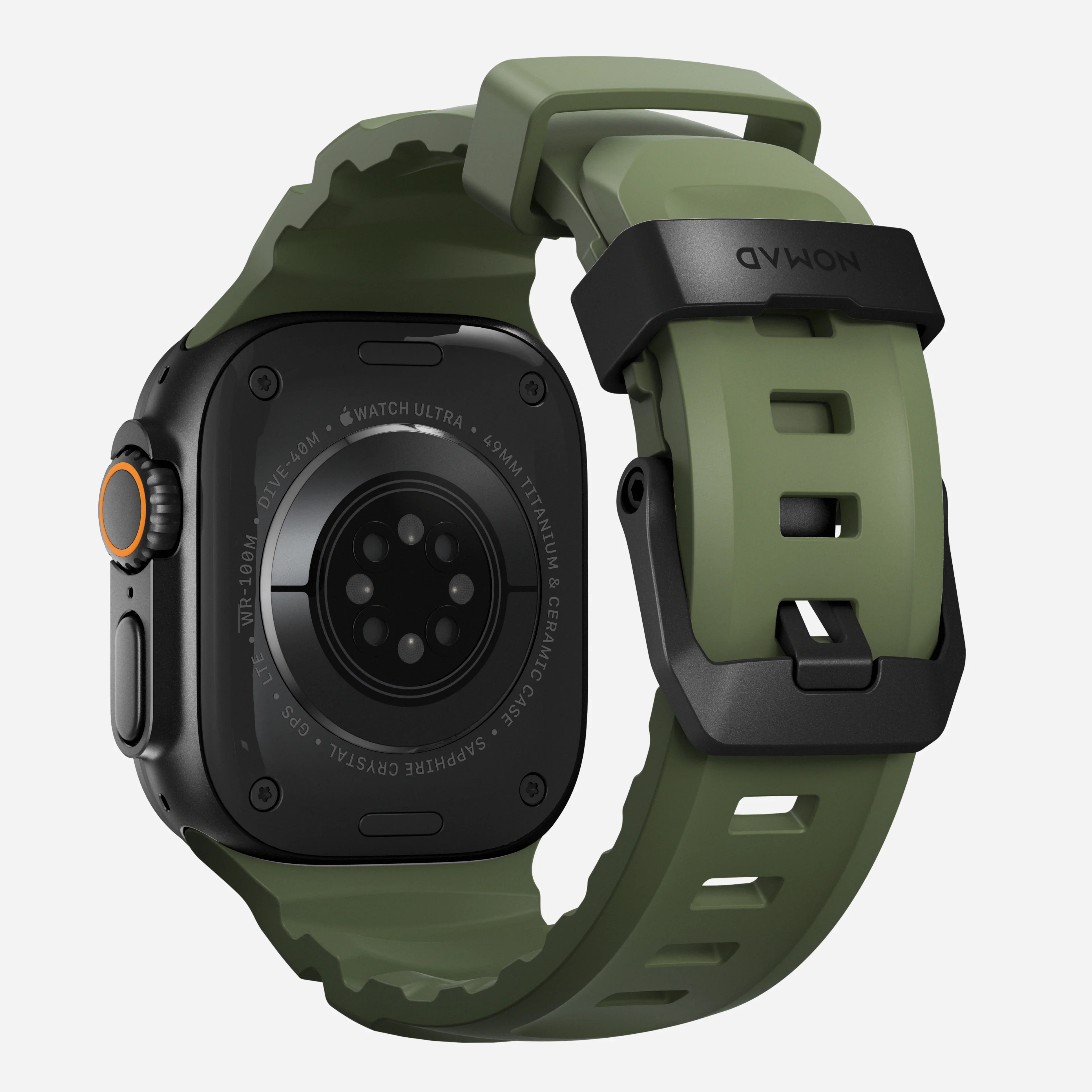 Nomad Rocky Point Band for Apple Watch 42-49 & Ultra 1 - 3 - Forest Green (Black Hardware) - Image 2