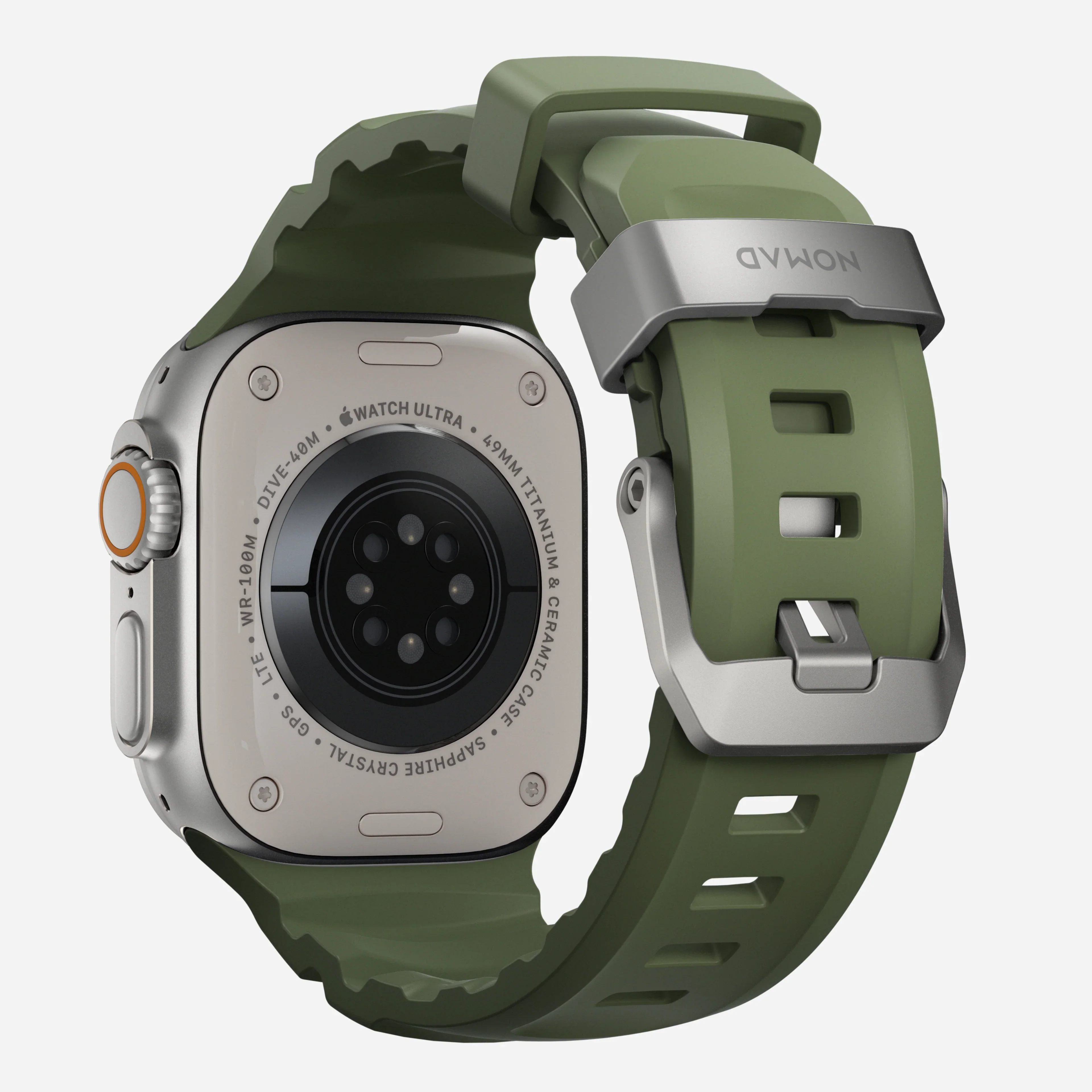 Nomad Rocky Point Band for Apple Watch 42-49 & Ultra 1 - 3 - Forest Green (Natural Hardware) - Image 2