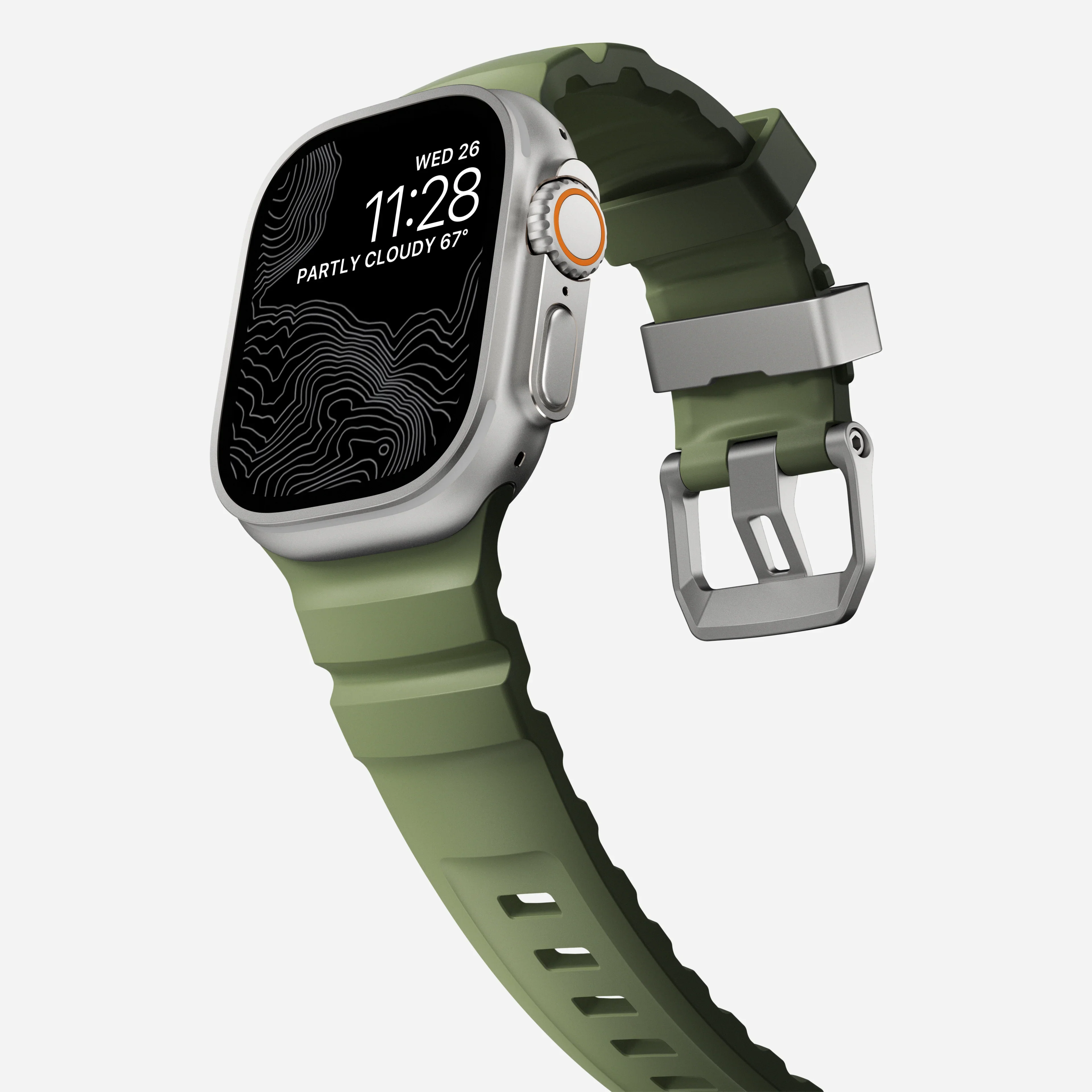 Nomad Rocky Point Band for Apple Watch 42-49 & Ultra 1 - 3 - Forest Green (Natural Hardware) - Image 6