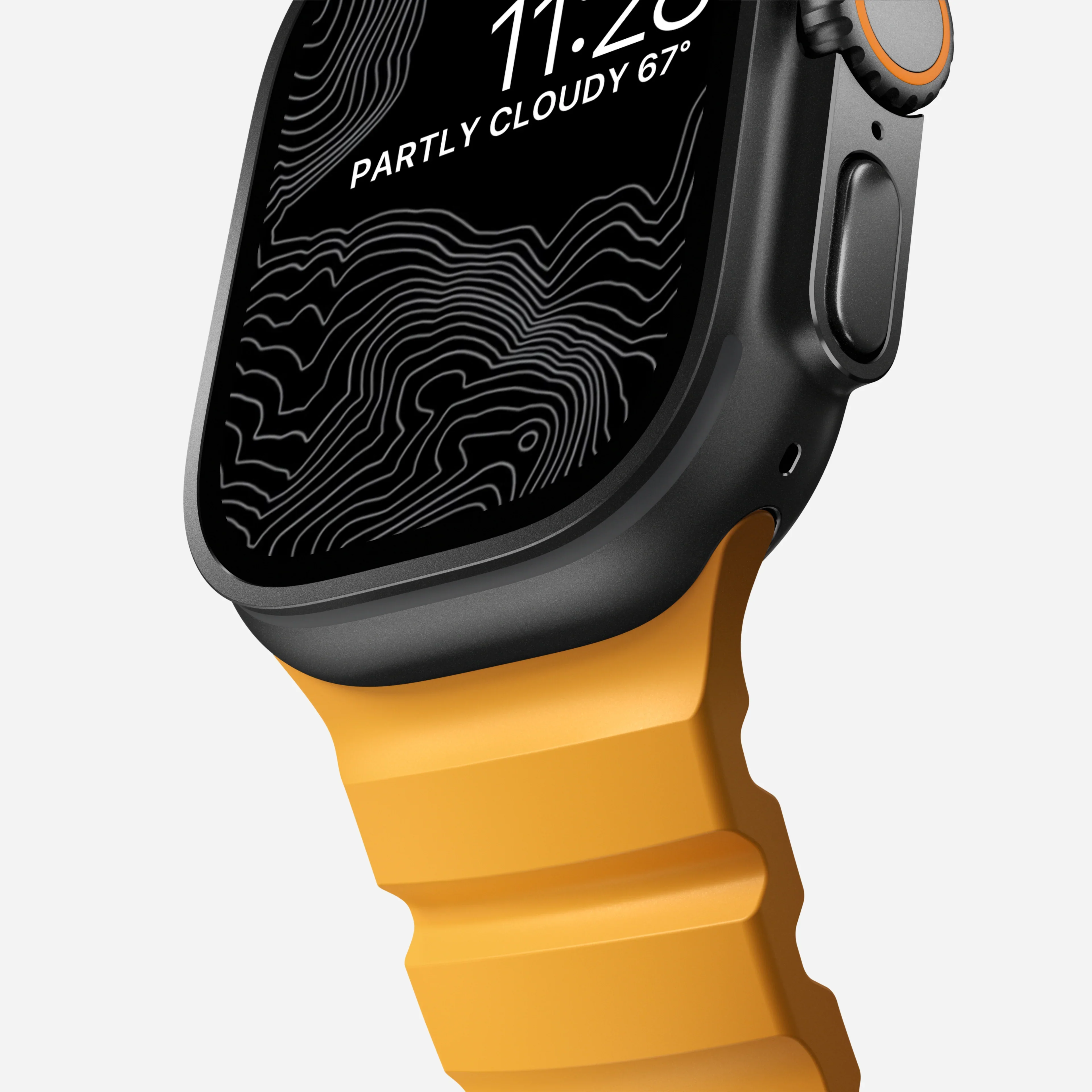 Nomad Rocky Point Band for Apple Watch 42-49 & Ultra 1 -3  - Sol Yellow (Black Hardware) - Image 2