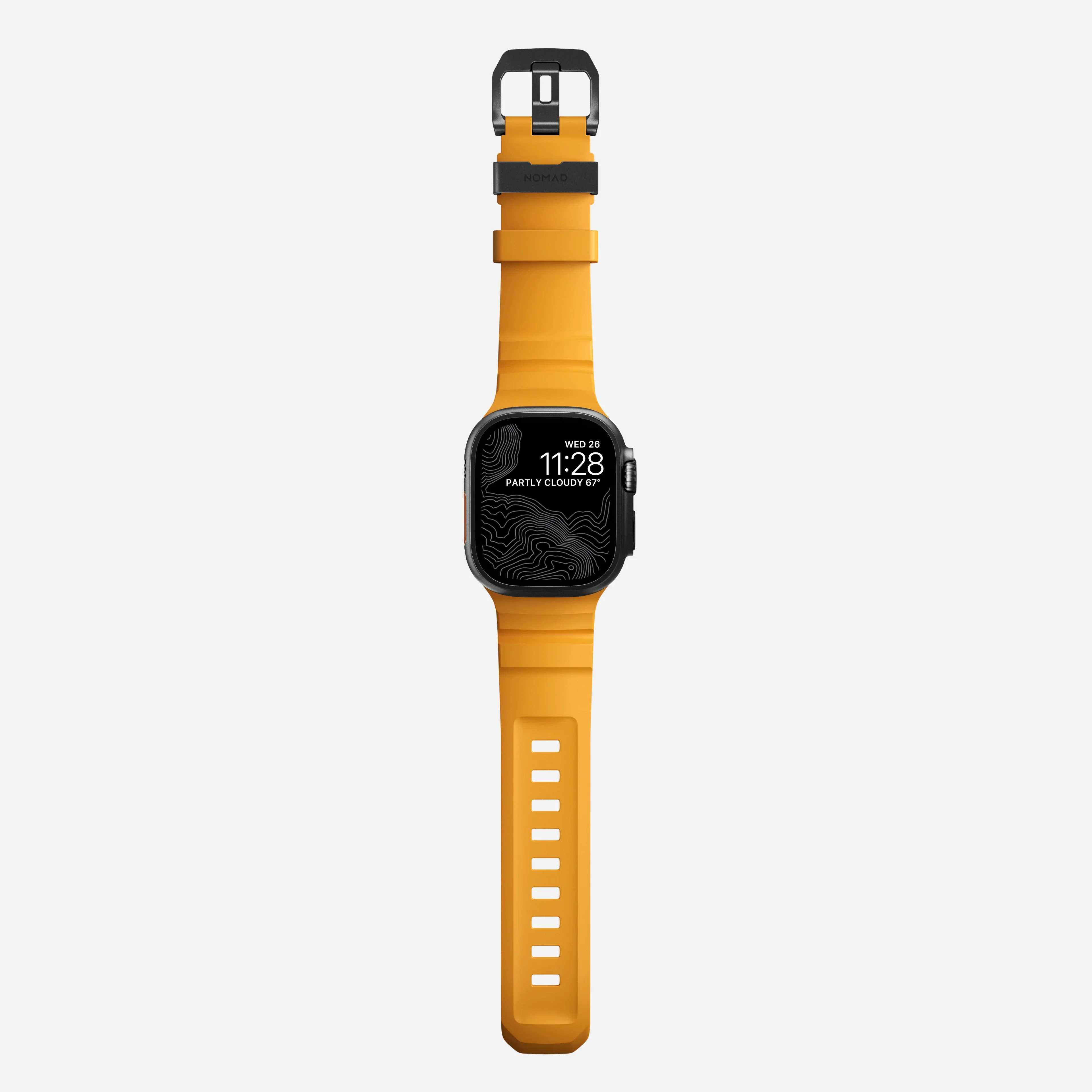 Nomad Rocky Point Band for Apple Watch 42-49 & Ultra 1 -3  - Sol Yellow (Black Hardware) - Image 3