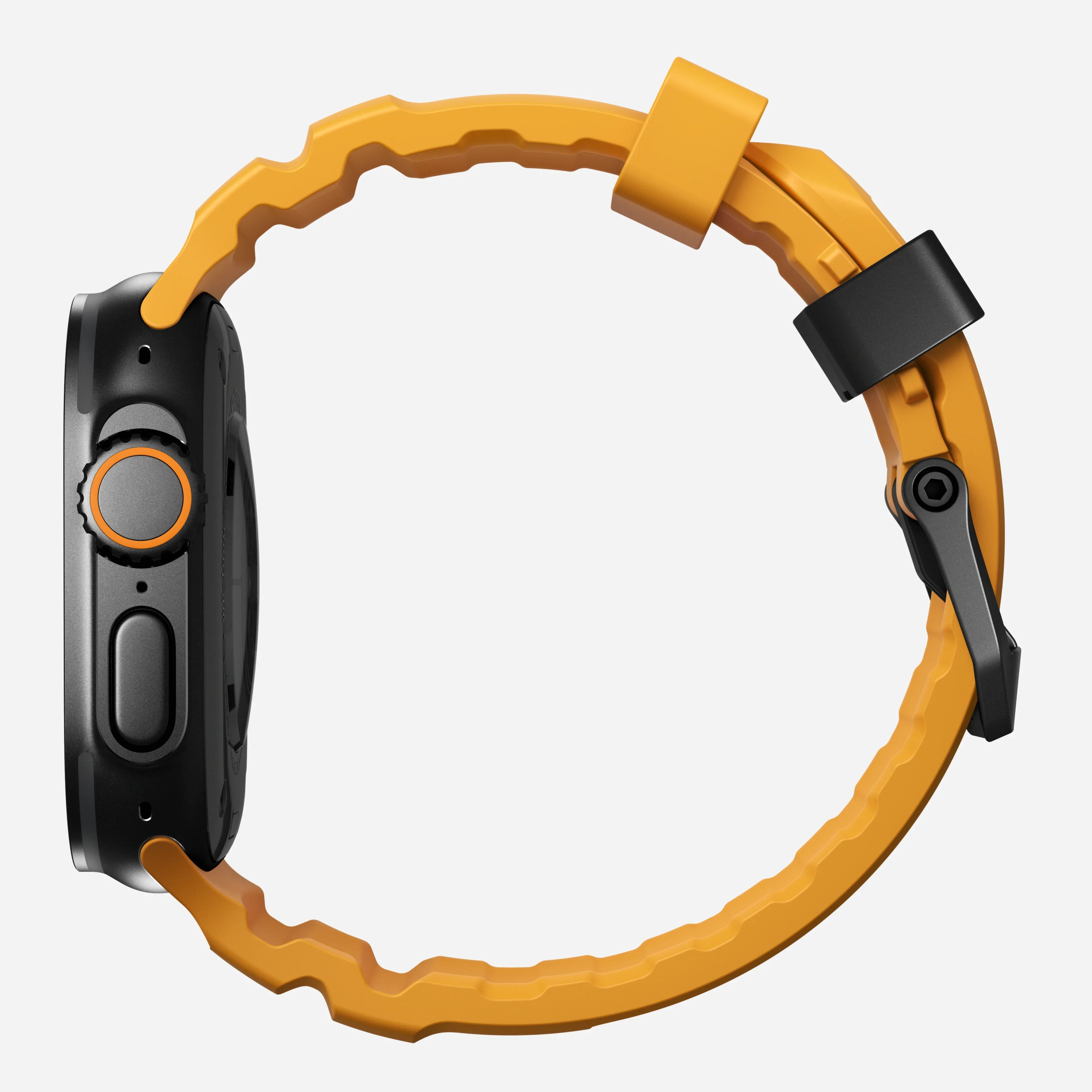 Nomad Rocky Point Band for Apple Watch 42-49 & Ultra 1 -3  - Sol Yellow (Black Hardware) - Image 4