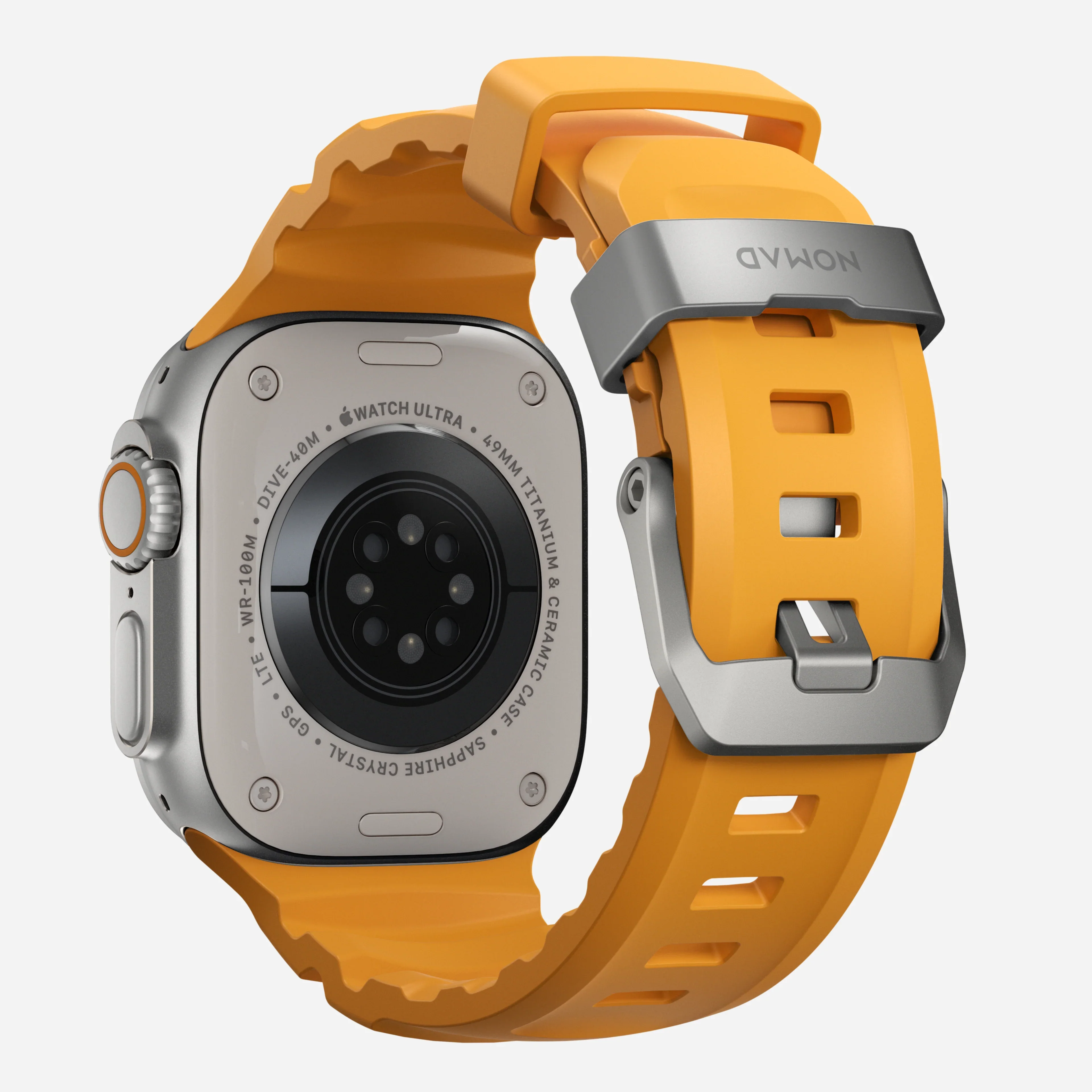 Nomad Rocky Point Band for Apple Watch 42-49 & Ultra 1 - 3 - Sol Yellow (Natural Hardware) - Image 2