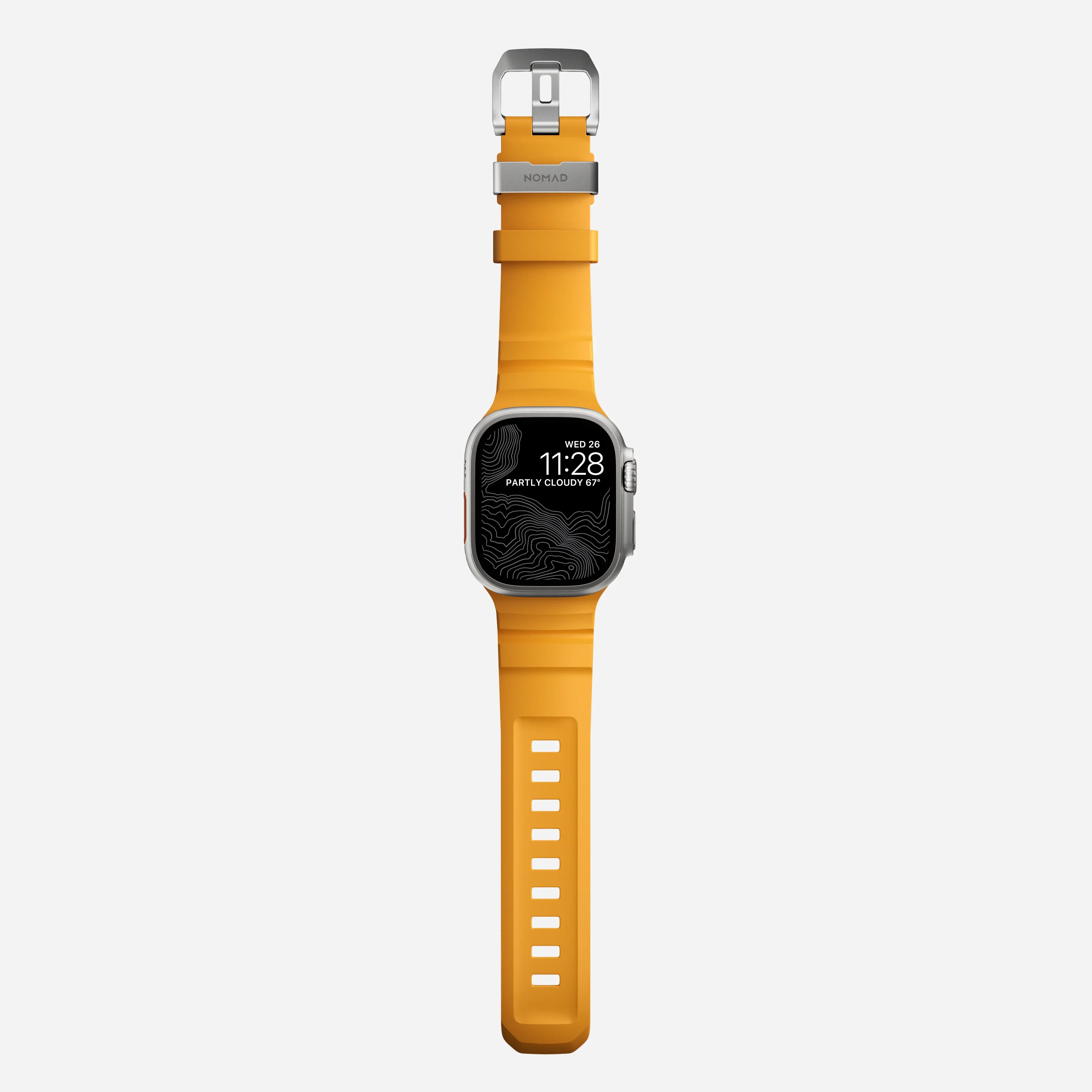 Nomad Rocky Point Band for Apple Watch 42-49 & Ultra 1 - 3 - Sol Yellow (Natural Hardware) - Image 3