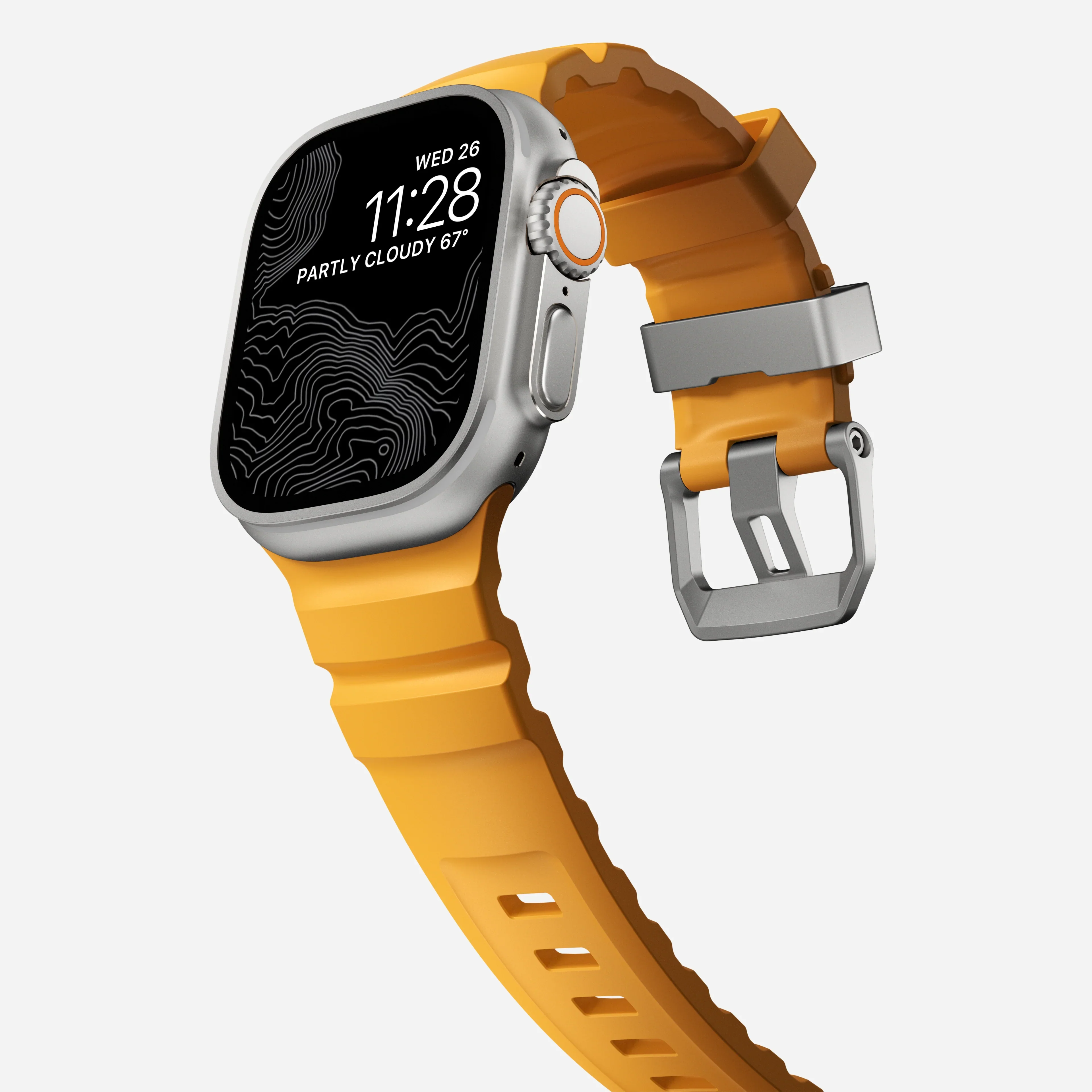 Nomad Rocky Point Band for Apple Watch 42-49 & Ultra 1 - 3 - Sol Yellow (Natural Hardware) - Image 8