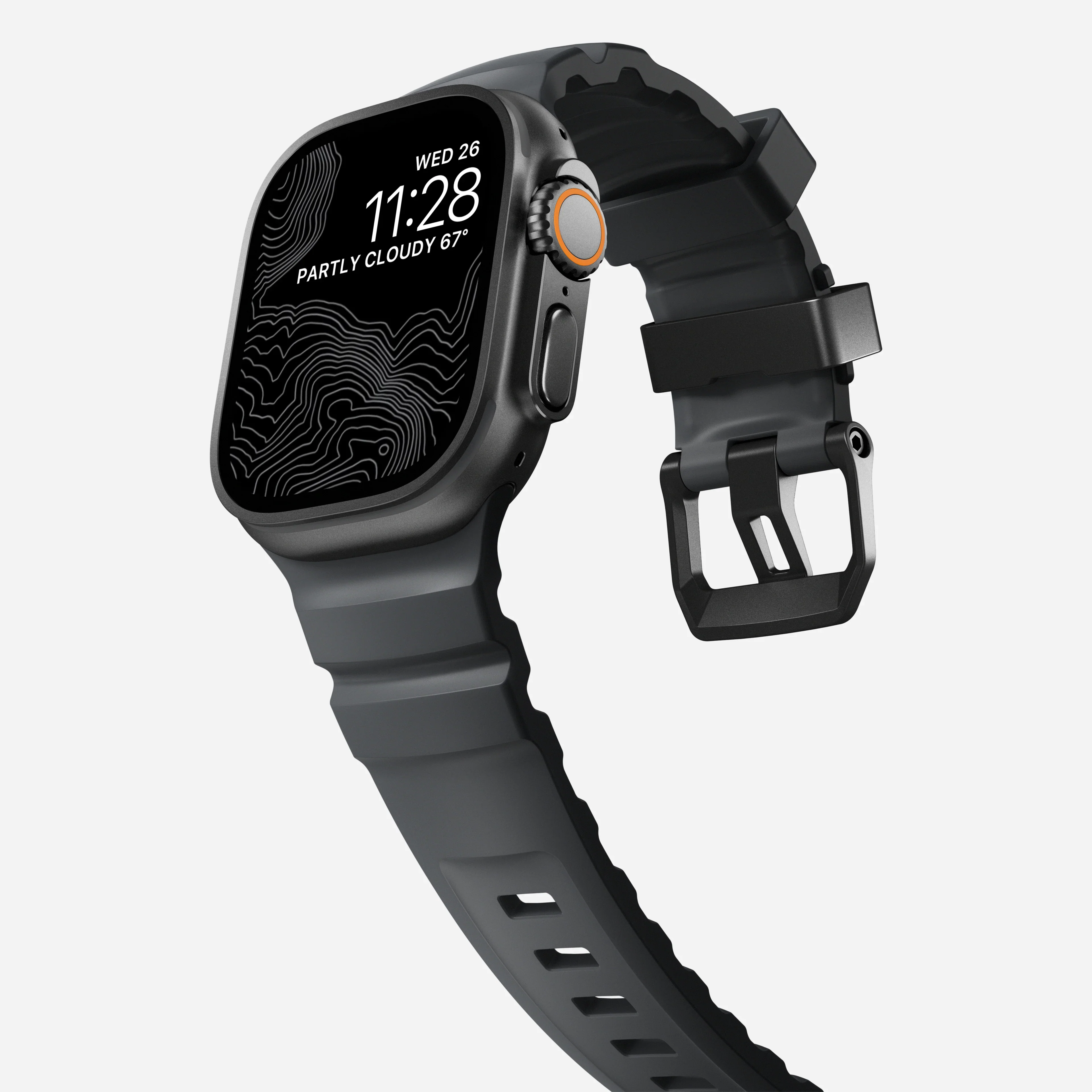 Nomad Rocky Point Band for Apple Watch 42-49 & Ultra 1 - 3 - Storm (Black Hardware) - Image 6