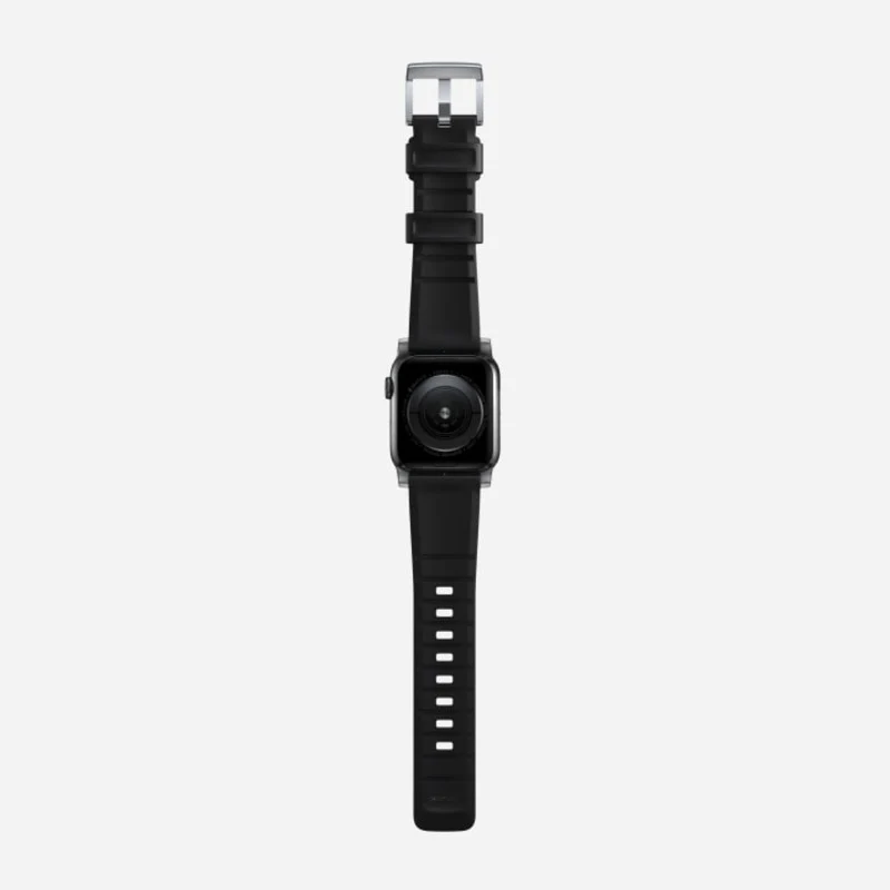 Nomad Rugged Band 41mm Silver Hardware FKM Rubber Bracelet - Black - Image 7
