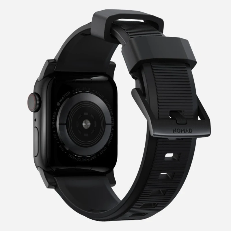 Nomad Rugged Band 42/44/45/46/49mm Black Hardware Bracelet - Black - Image 2