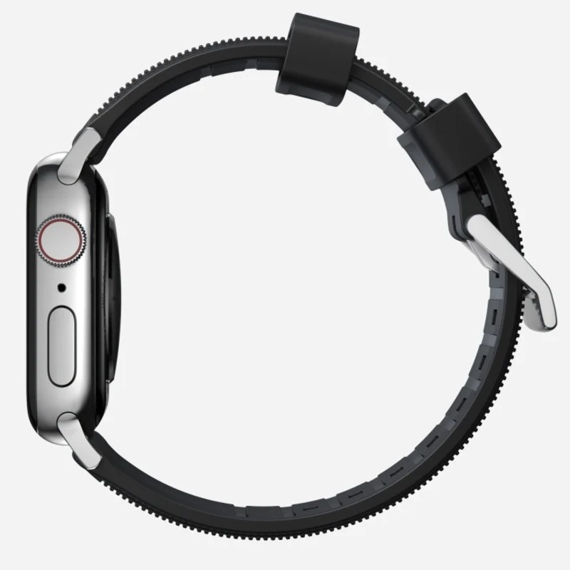 Nomad Rugged Band 42mm/44mm/445mm/49mm Silver Hardware Bracelet - Black - Image 4
