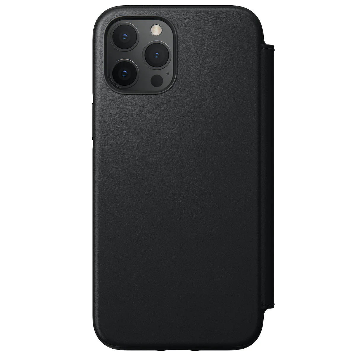 Nomad Rugged Leather Folio Case w/ Magsafe For iPhone 12 Pro Max - Black - Image 4