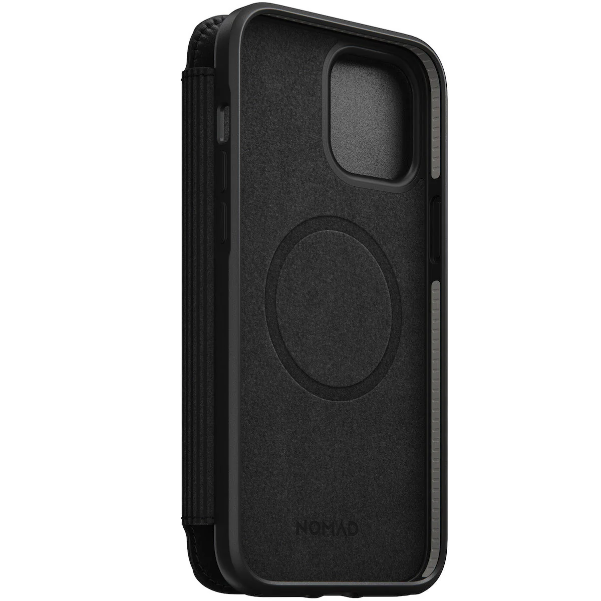 Nomad Rugged Leather Folio Case w/ Magsafe For iPhone 12 Pro Max - Black - Image 8