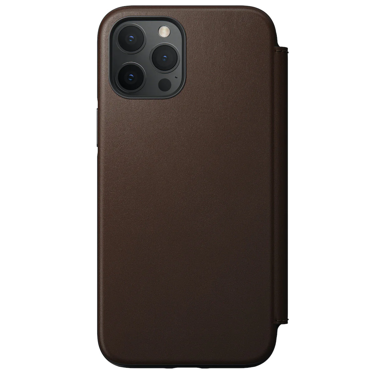 Nomad Rugged Leather Folio Case w/ Magsafe For iPhone 12 Pro Max - Brown - Image 3