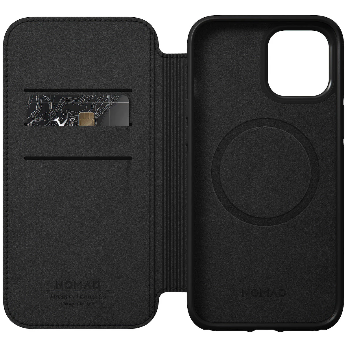 Nomad Rugged Leather Folio Case w/ Magsafe For iPhone 12 Pro Max - Brown - Image 5