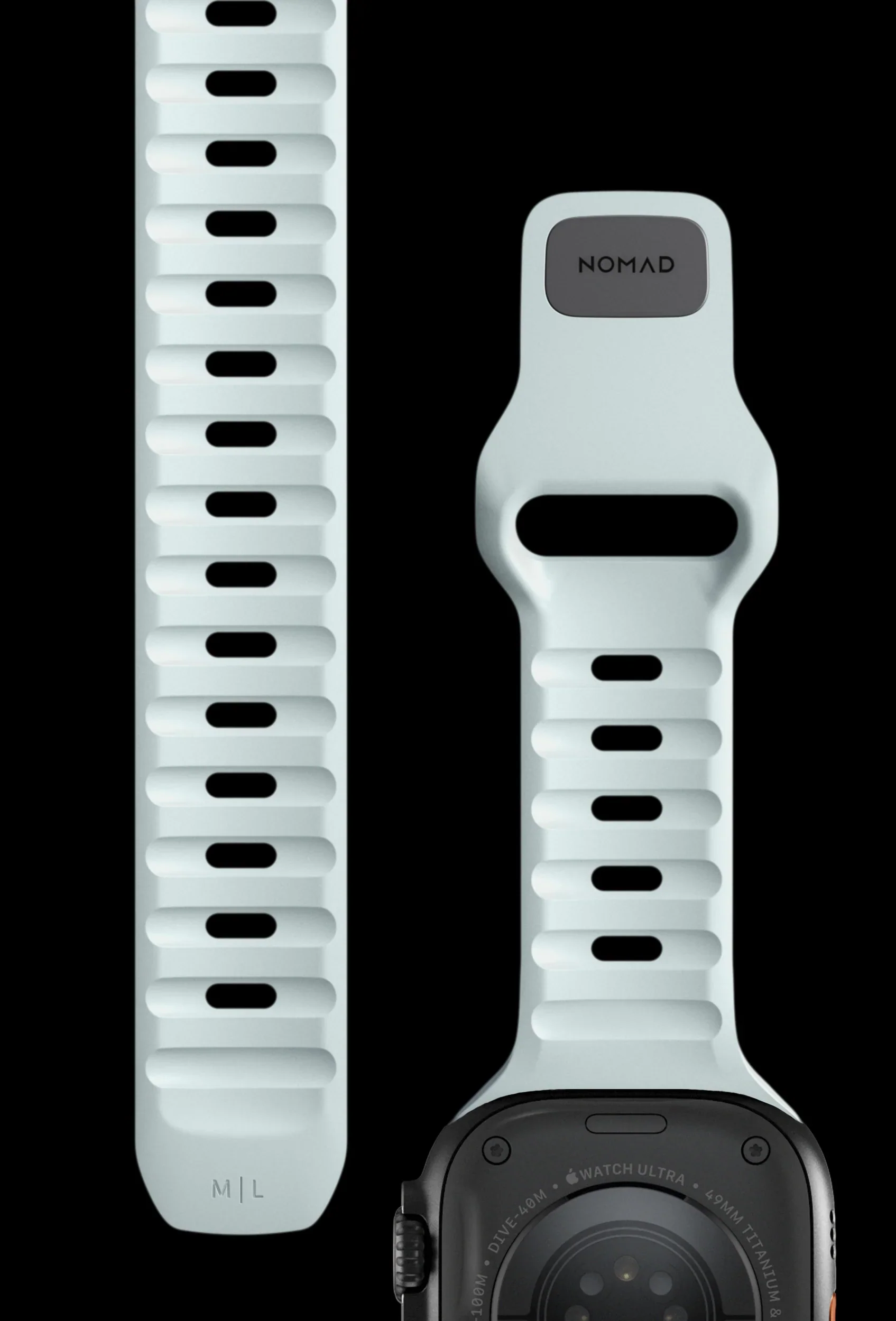 Nomad Sport Band Icy Blue Glow for Apple Watch 44-49mm – Limited Edition Glow 2.0 - Image 5