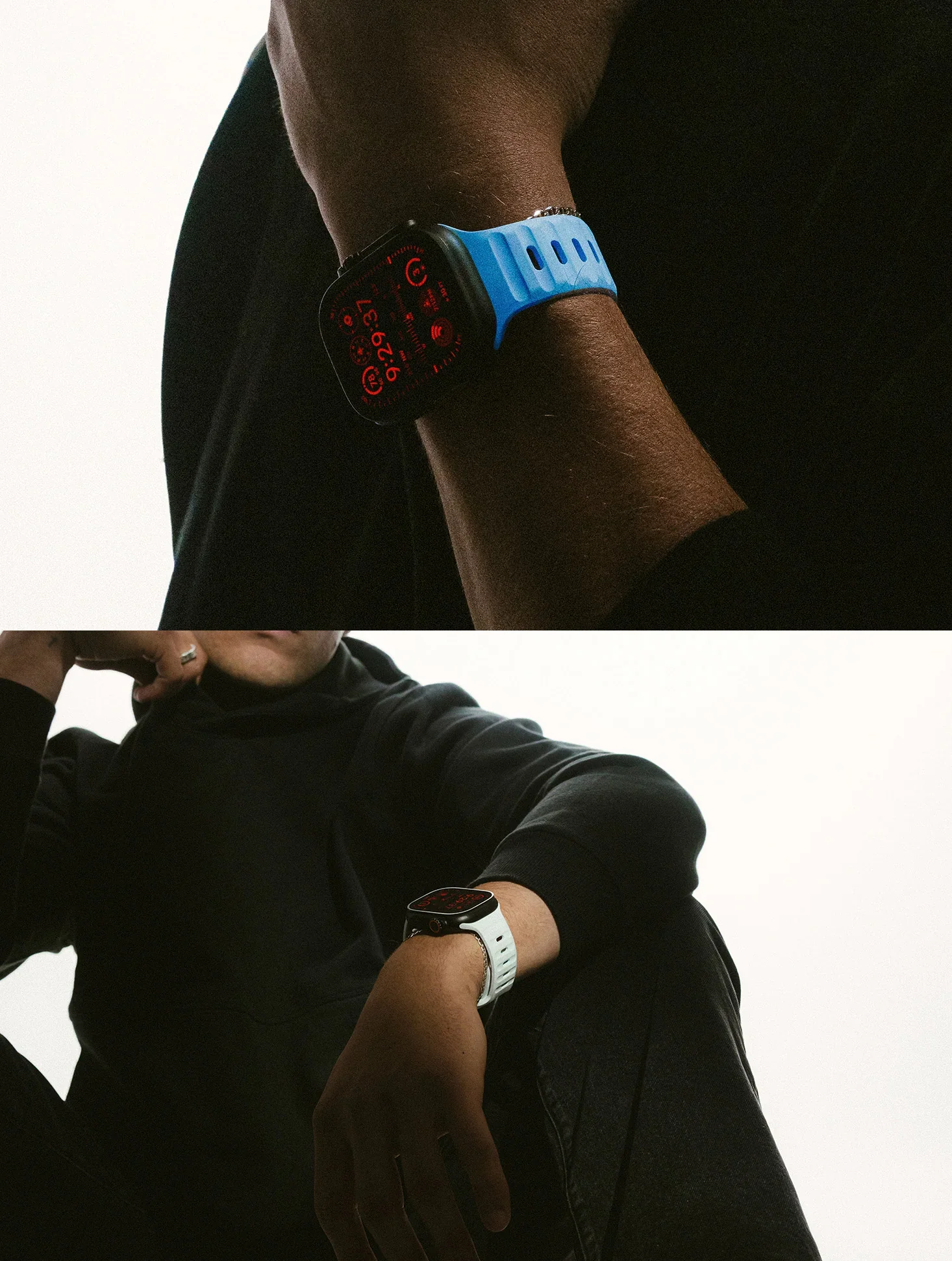 Nomad Sport Band Icy Blue Glow for Apple Watch 44-49mm – Limited Edition Glow 2.0 - Image 9