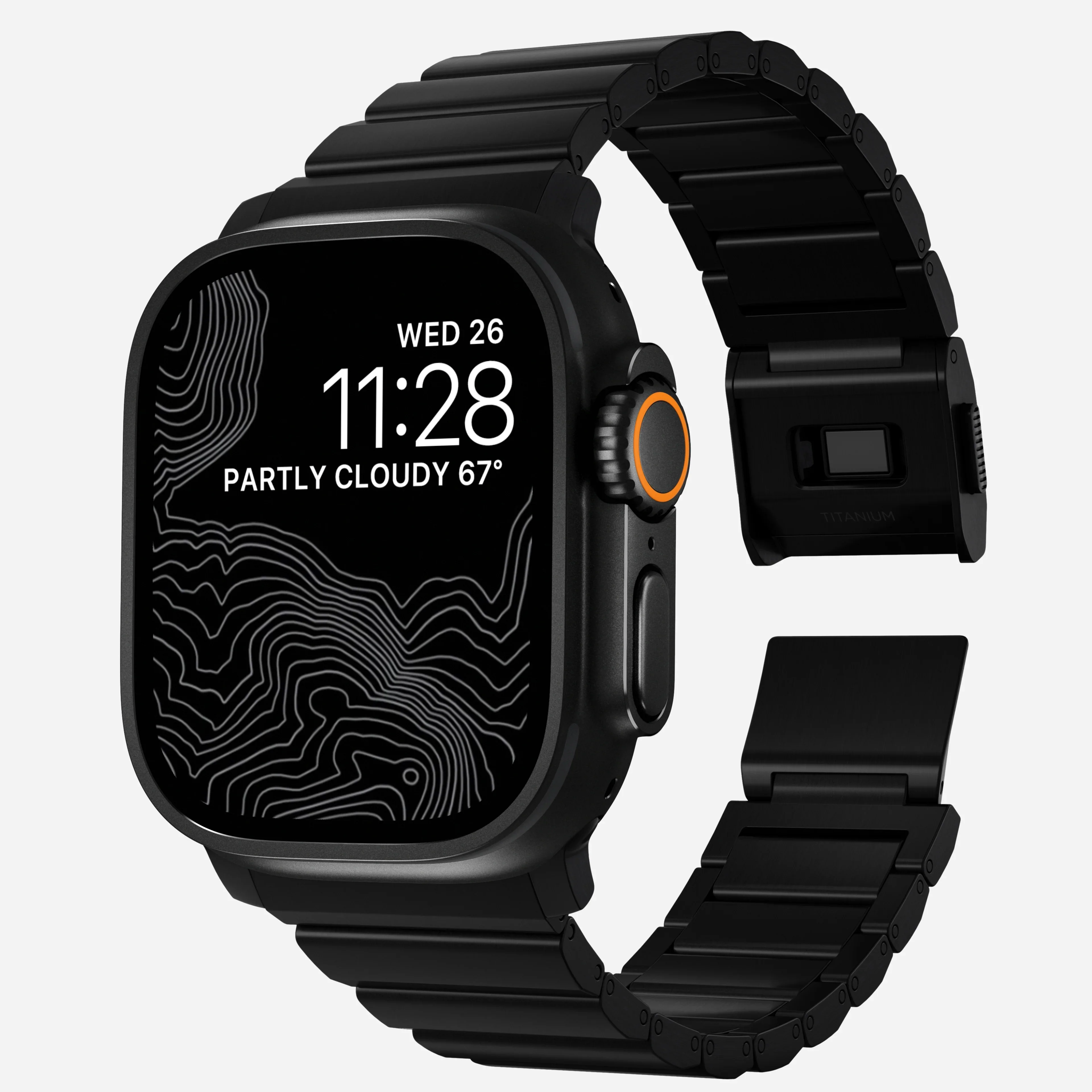 Nomad Stratos Titanium Apple Watch Ultra 1 - 3 / 42-49mm / Series 1-11 & SE - Black / Black - Image 2