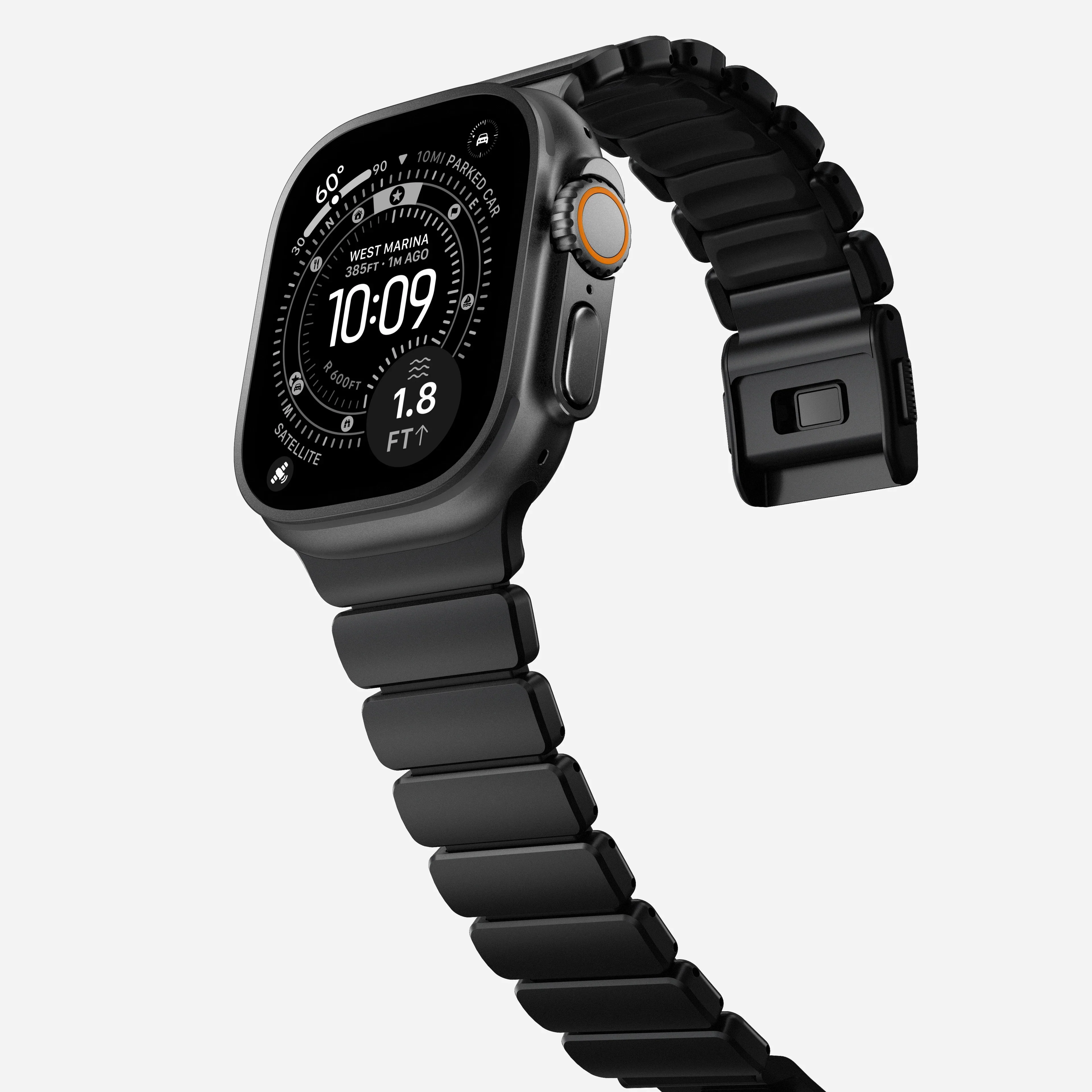 Nomad Stratos Titanium Apple Watch Ultra 1 - 3 / 42-49mm / Series 1-11 & SE - Black / Black - Image 7