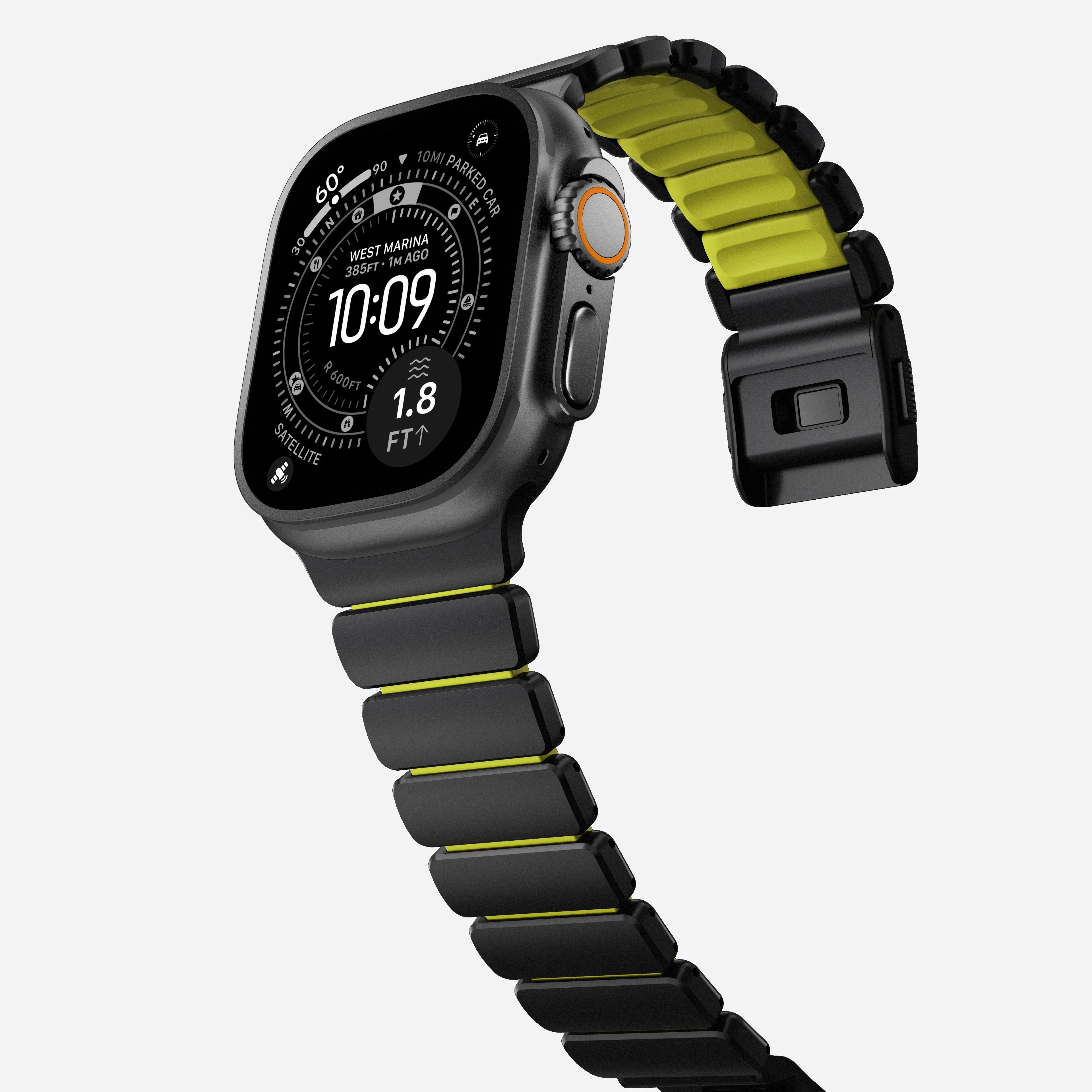 Nomad Stratos Titanium Apple Watch Ultra 1 - 3 / 42-49mm / Series 1-11 & SE - Black / Volt - Image 11