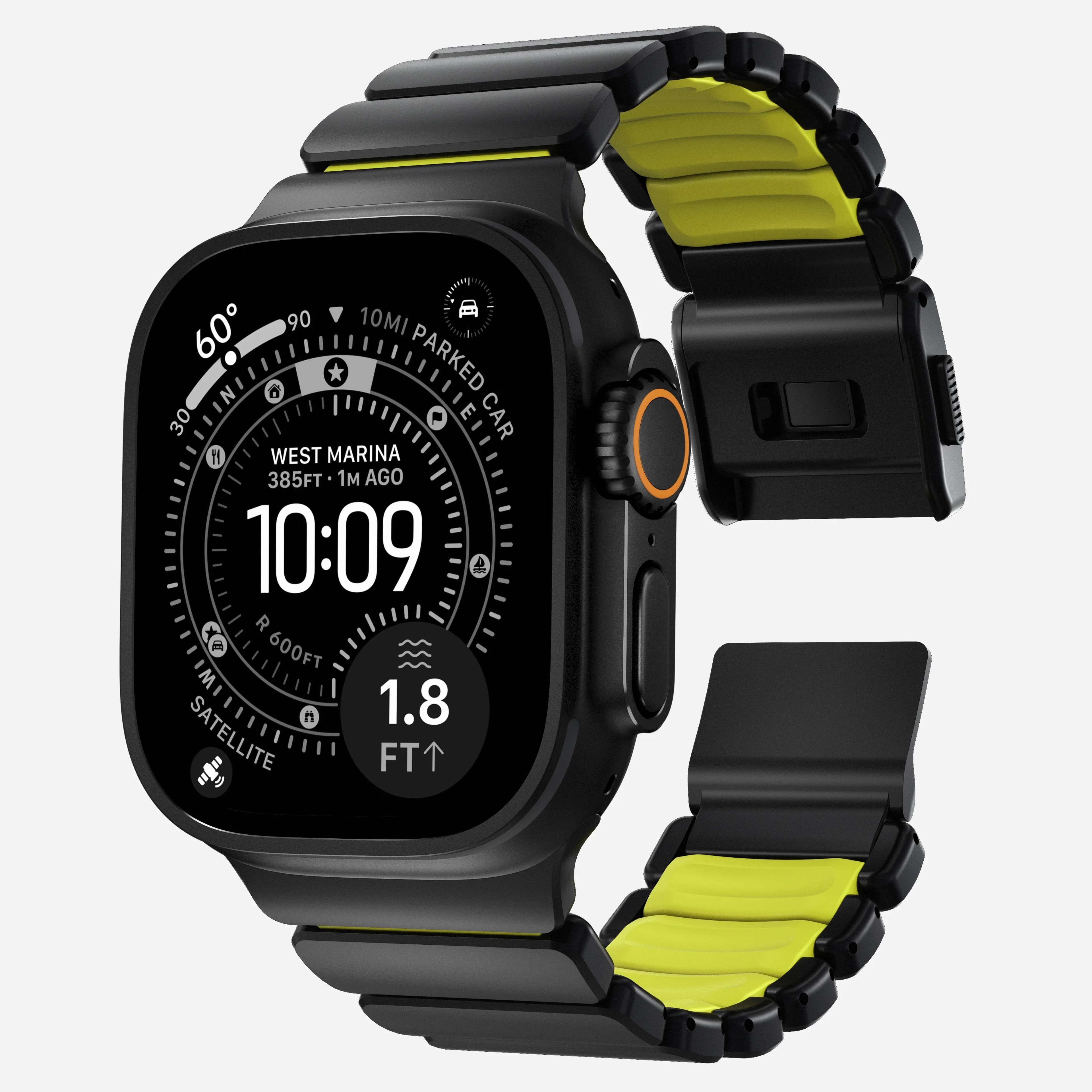 Nomad Stratos Titanium Apple Watch Ultra 1 - 3 / 42-49mm / Series 1-11 & SE - Black / Volt - Image 5