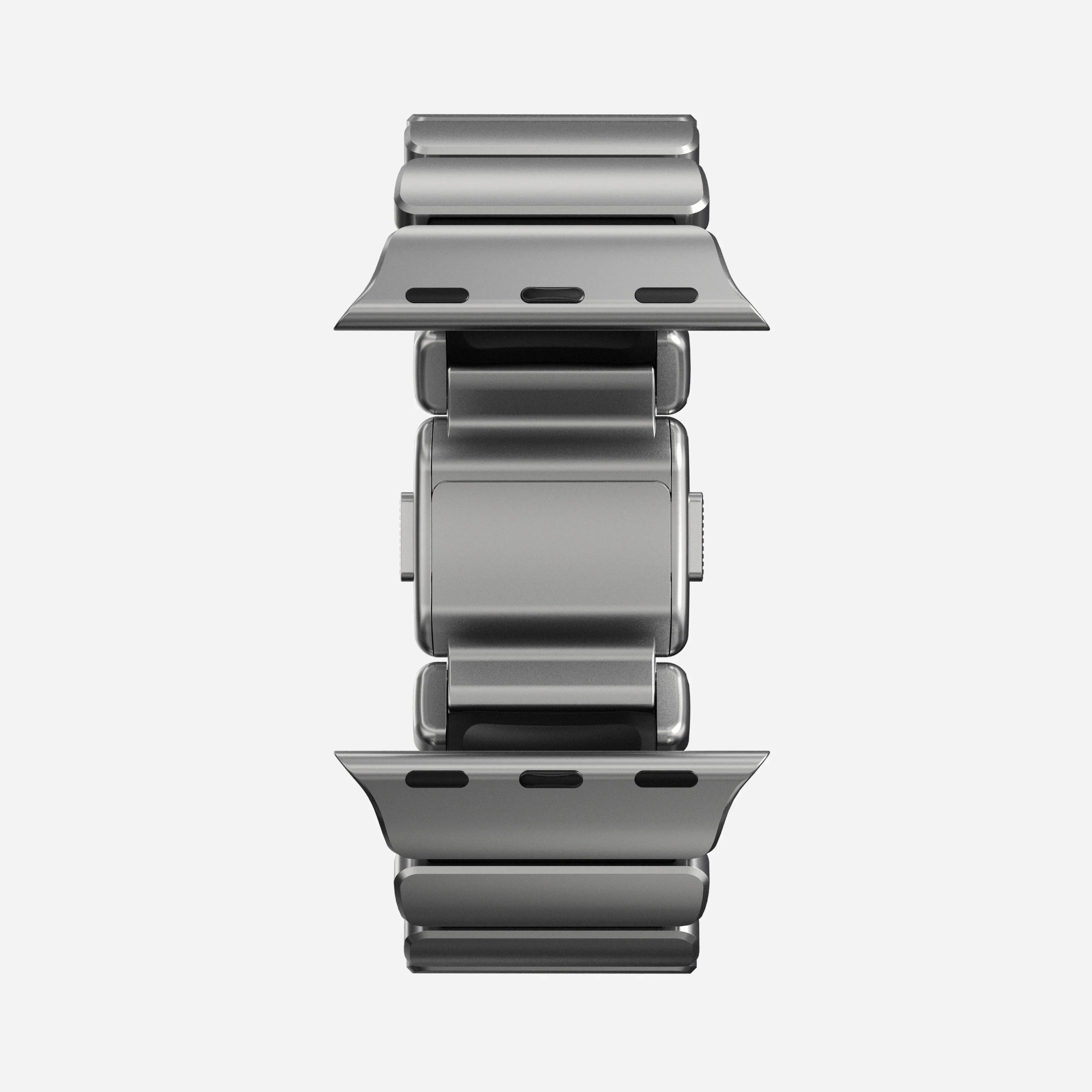 Nomad Stratos Titanium Apple Watch Ultra 1 - 3 / 42-49mm / Series 1-11 & SE - Natural Titanium / Black - Image 11