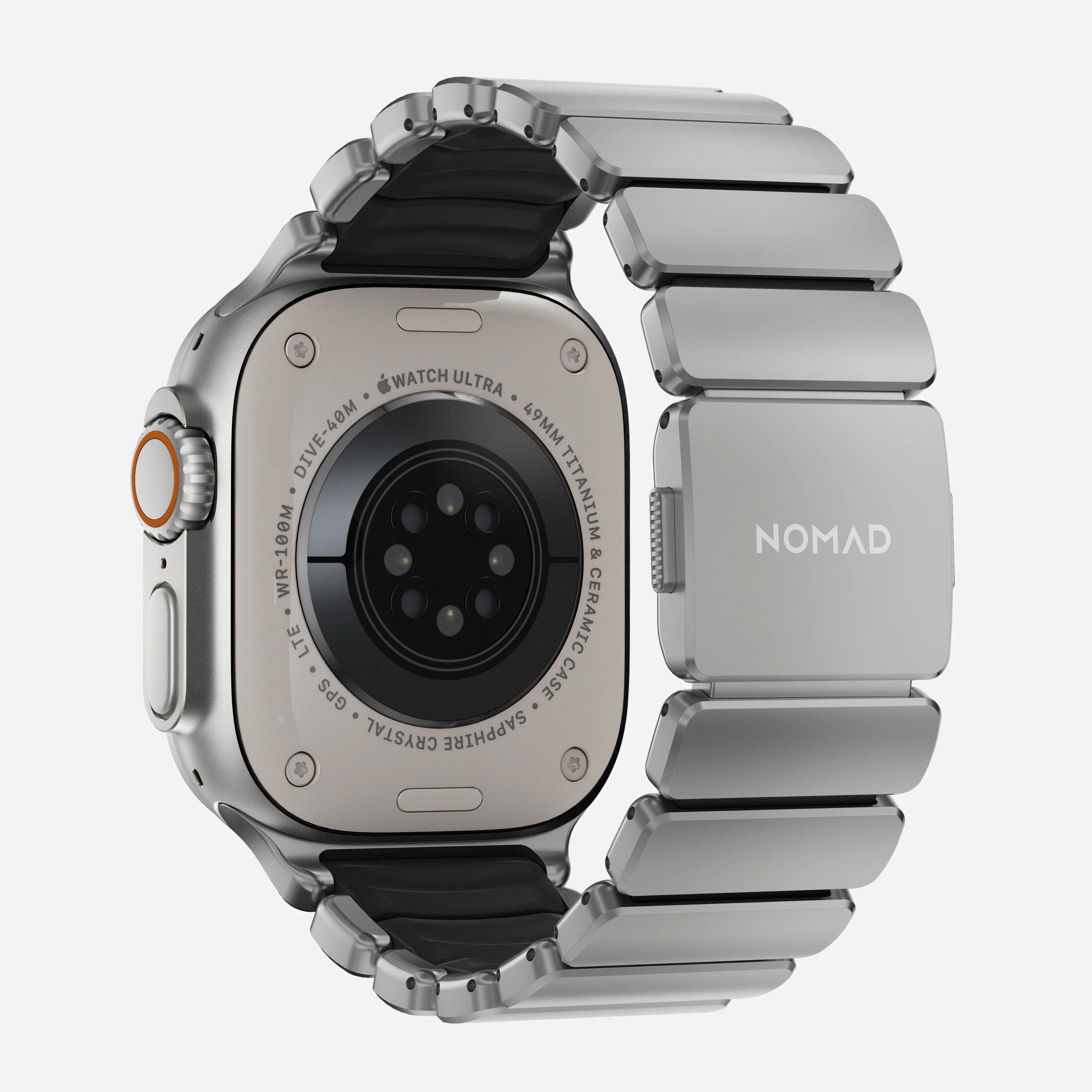 Nomad Stratos Titanium Apple Watch Ultra 1 - 3 / 42-49mm / Series 1-11 & SE - Natural Titanium / Black - Image 2