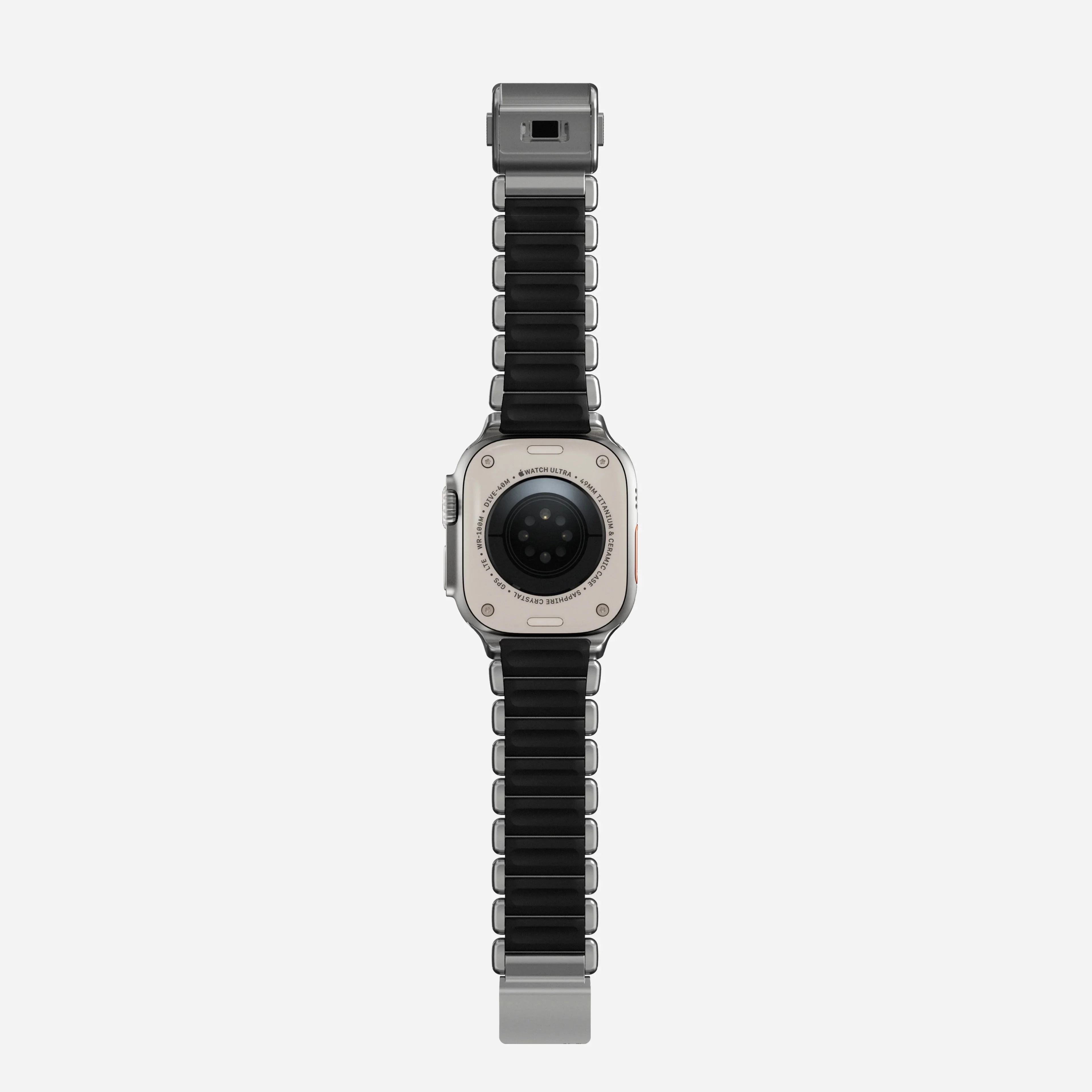 Nomad Stratos Titanium Apple Watch Ultra 1 - 3 / 42-49mm / Series 1-11 & SE - Natural Titanium / Black - Image 4