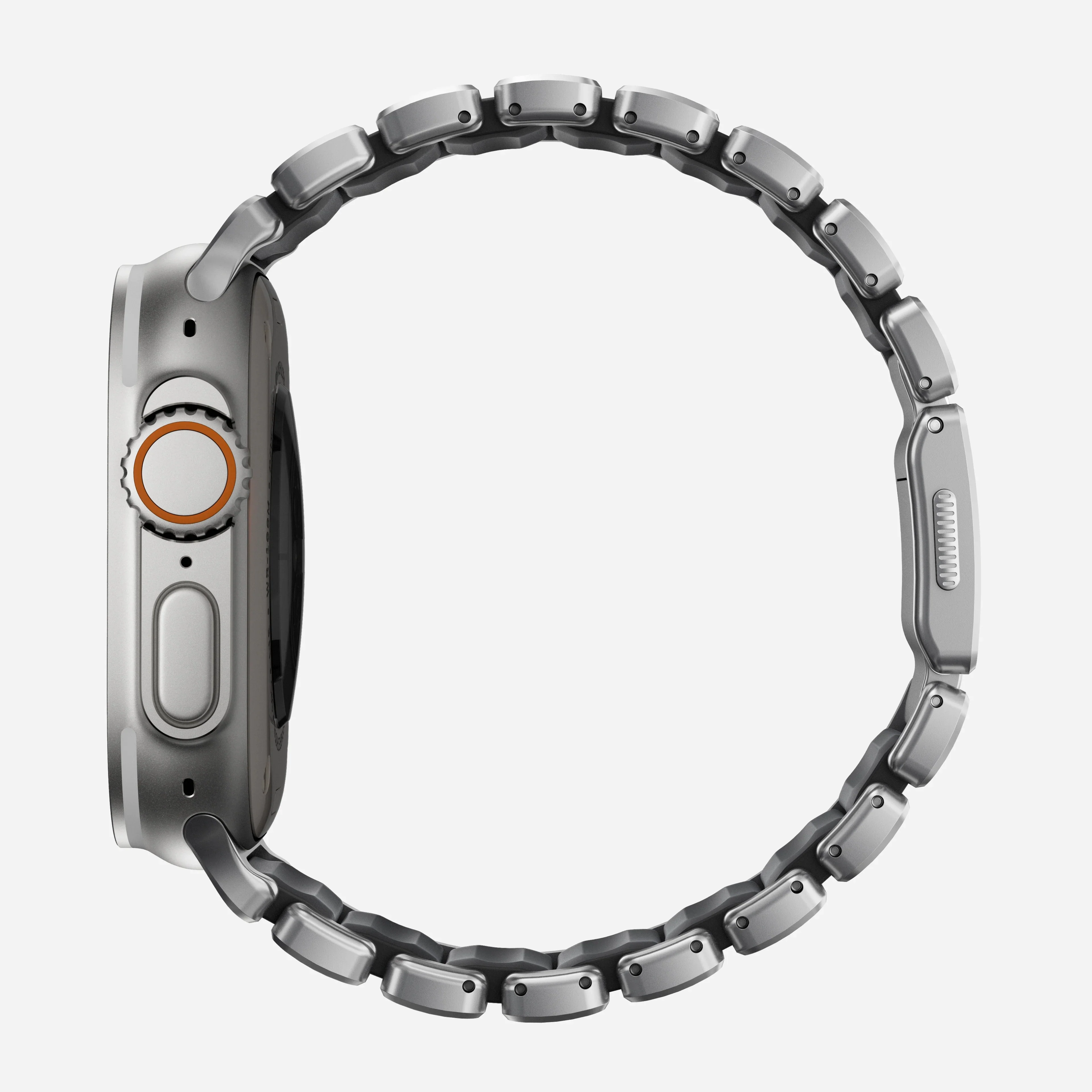 Nomad Stratos Titanium Apple Watch Ultra 1 - 3 / 42-49mm / Series 1-11 & SE - Natural Titanium / Black - Image 6