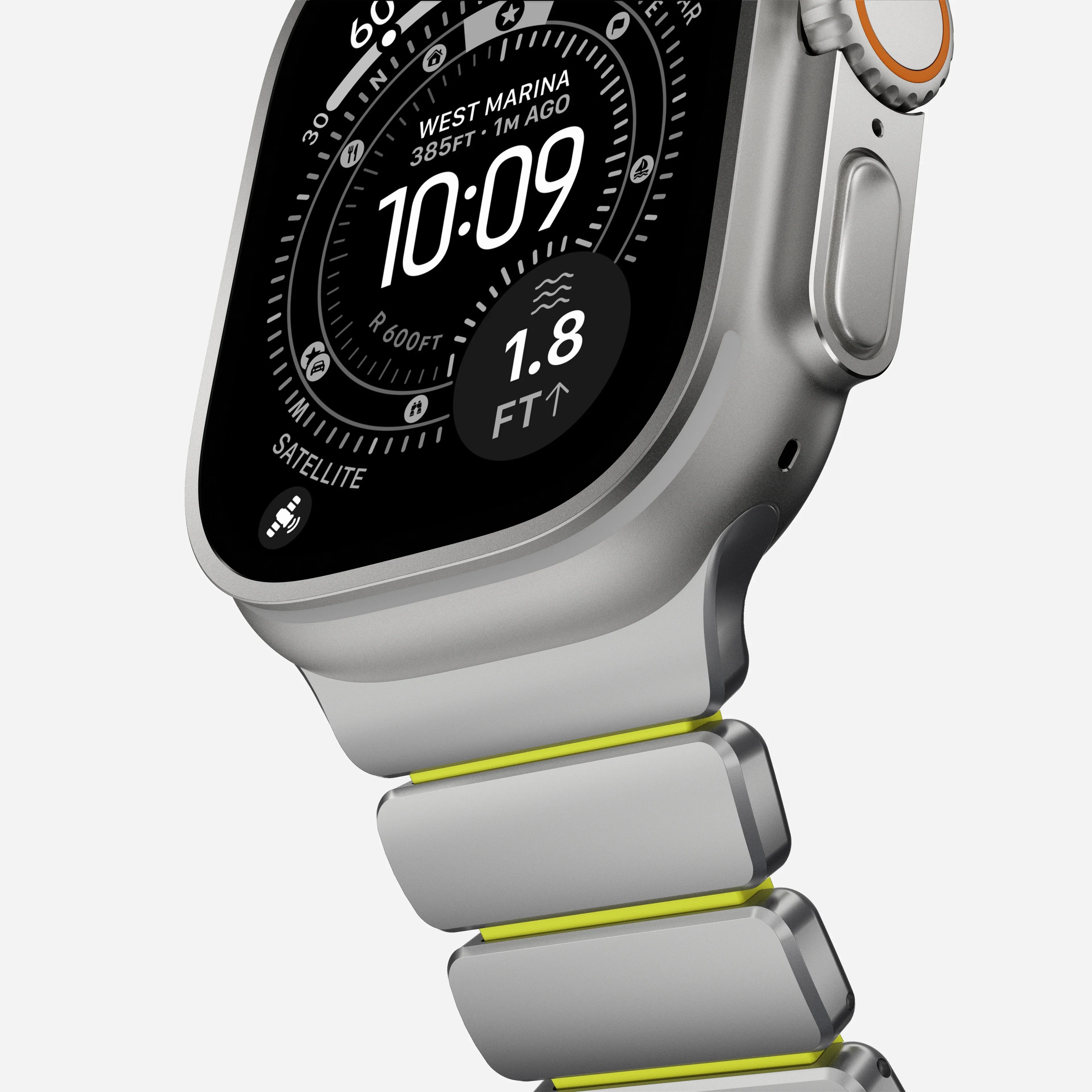 Nomad Stratos Titanium Apple Watch Ultra 1 - 3 / 42-49mm / Series 1-11 & SE - Natural / Volt - Image 12