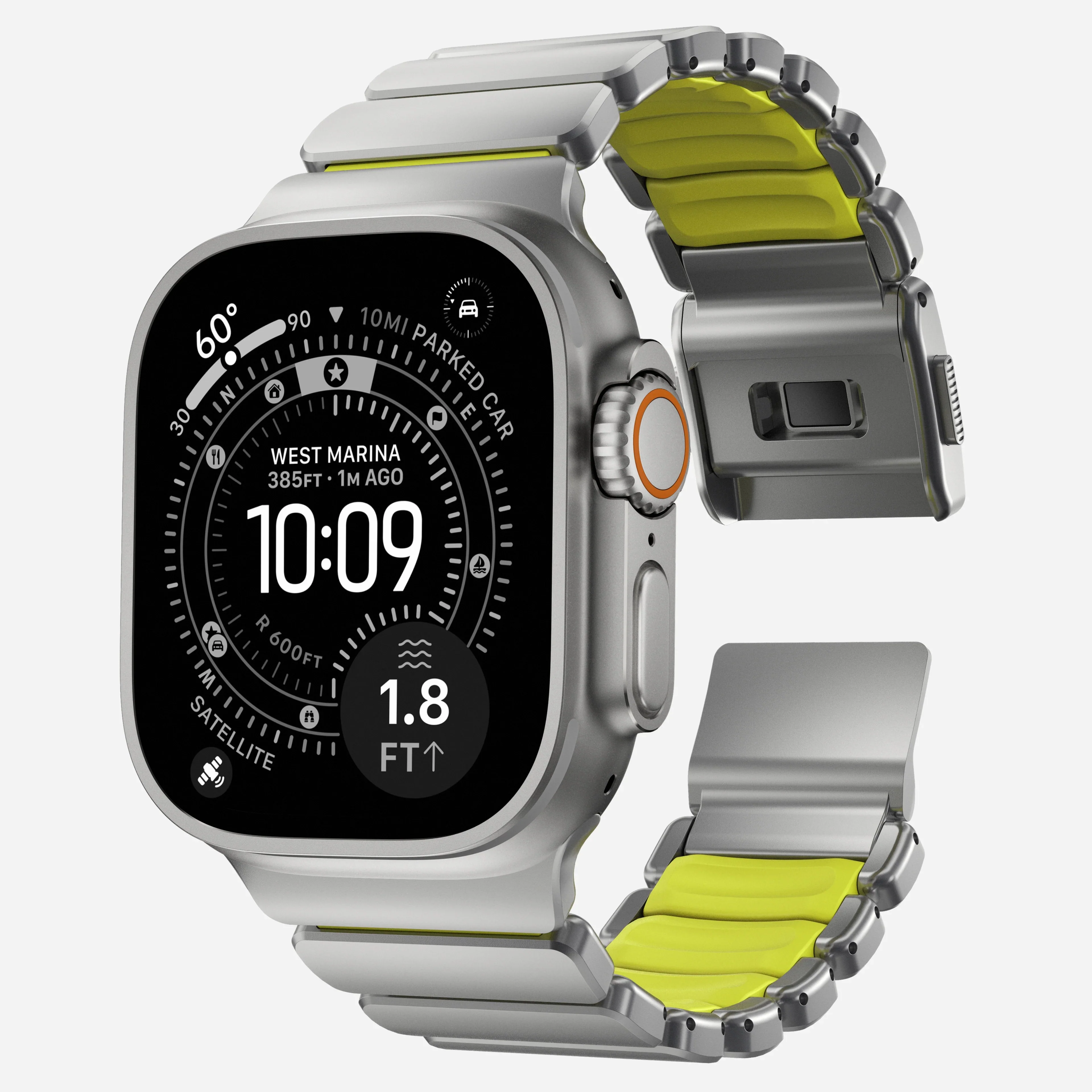 Nomad Stratos Titanium Apple Watch Ultra 1 - 3 / 42-49mm / Series 1-11 & SE - Natural / Volt - Image 2