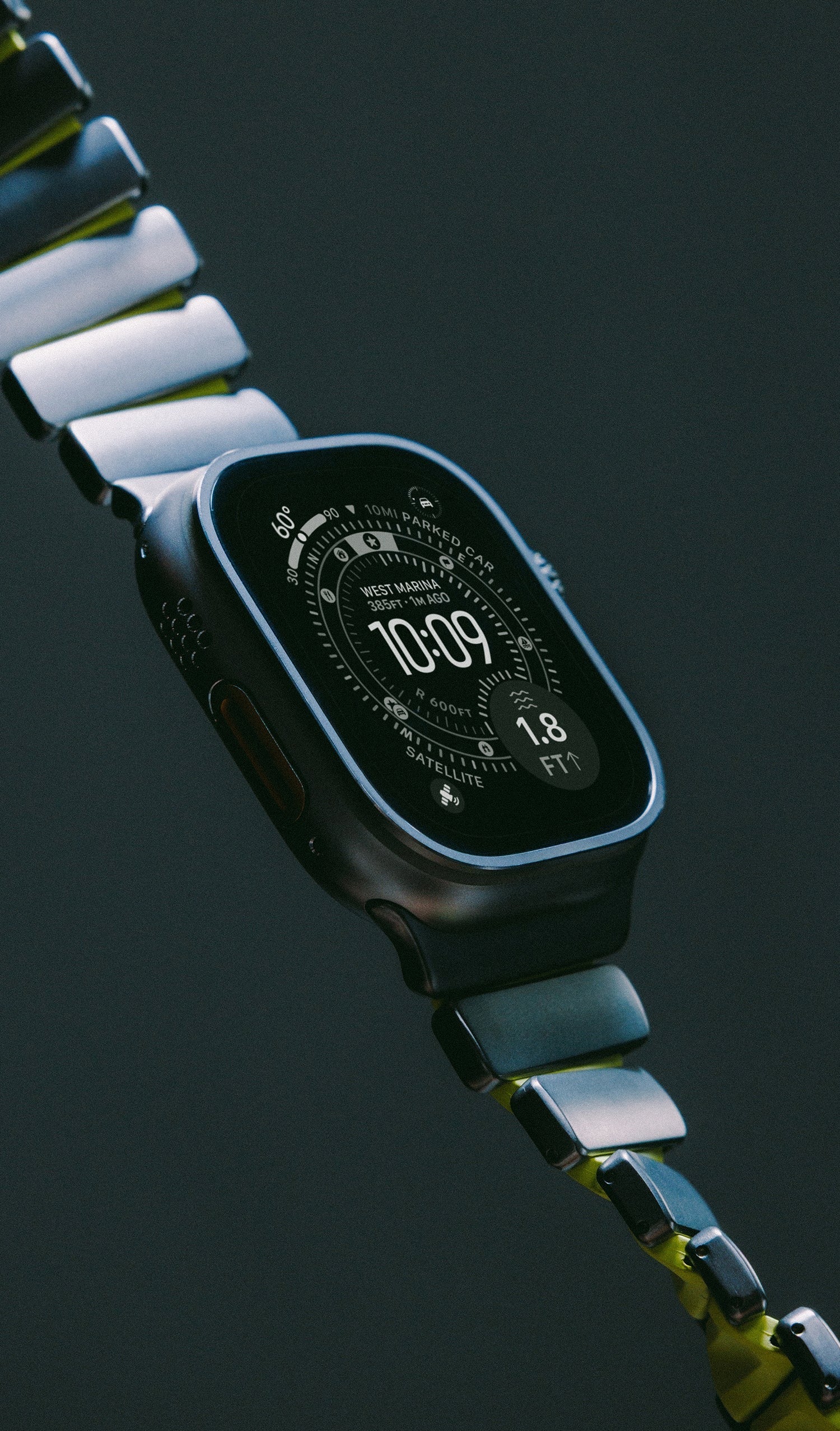 Nomad Stratos Titanium Apple Watch Ultra 1 - 3 / 42-49mm / Series 1-11 & SE - Natural / Volt - Image 8