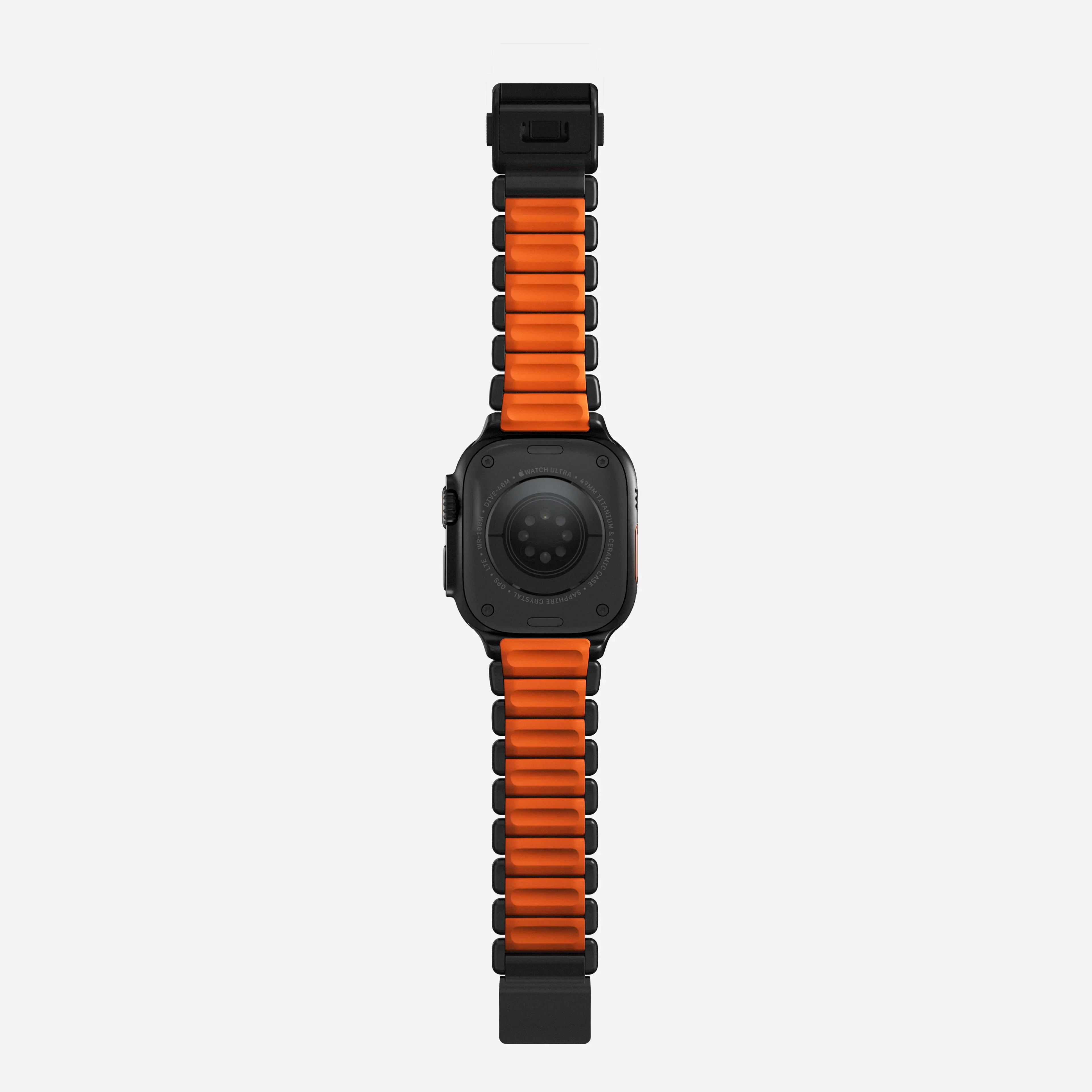 Nomad Stratos Titanium Apple Watch Ultra 1 - 3 / 42-49mm / Series 1-11 & SE - Black / Orange - Image 4