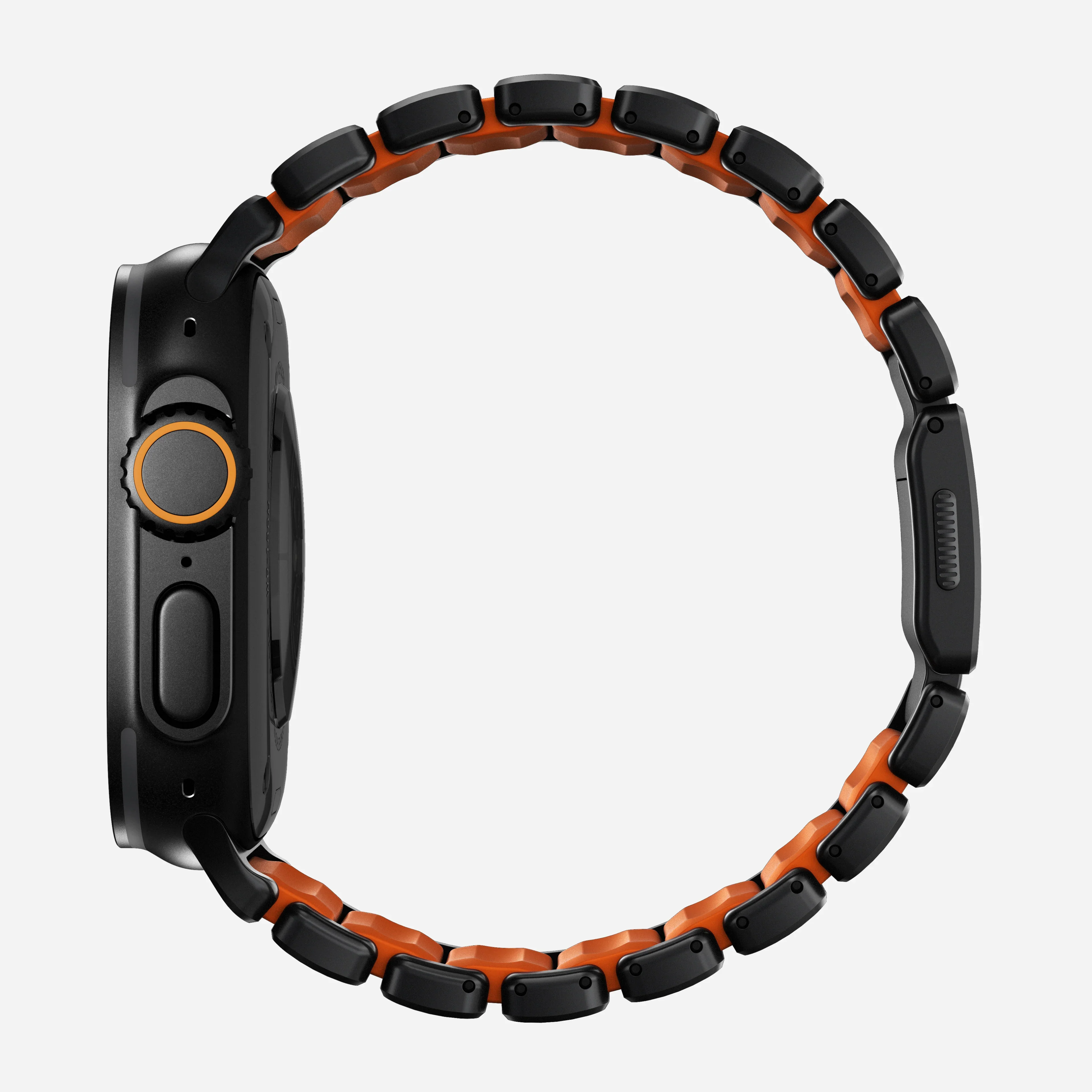 Nomad Stratos Titanium Apple Watch Ultra 1 - 3 / 42-49mm / Series 1-11 & SE - Black / Orange - Image 6