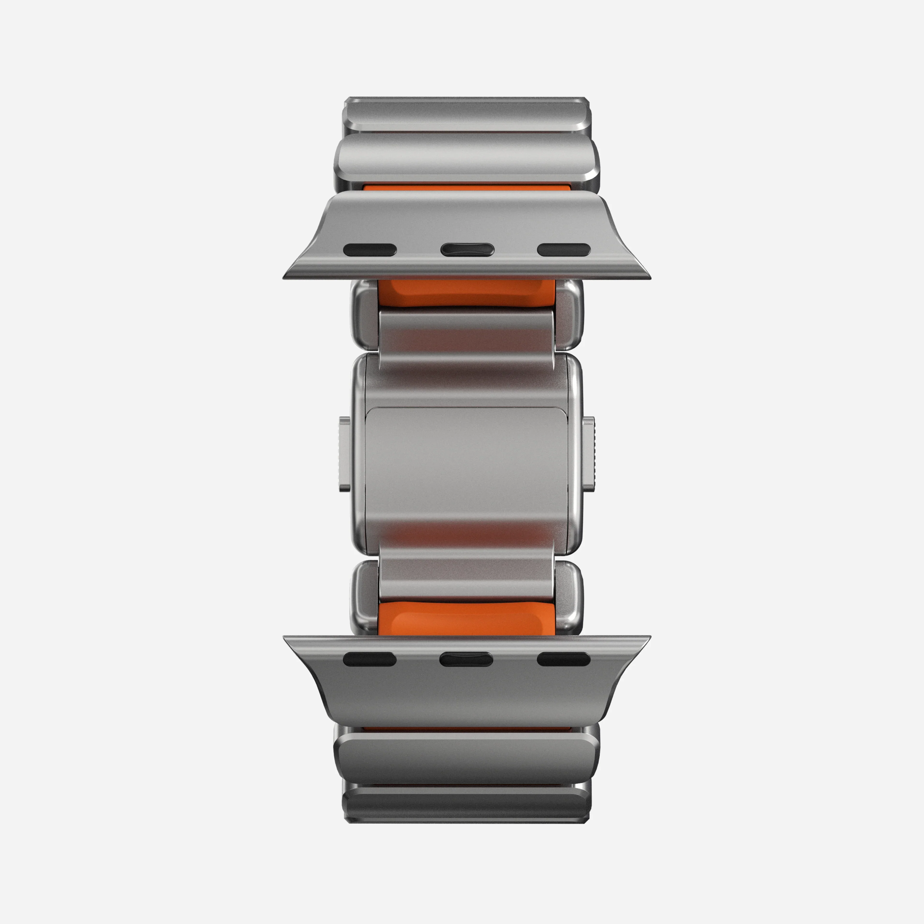 Nomad Stratos Titanium Apple Watch Ultra 1 - 3 / 42-49mm / Series 1-11 & SE - Natural / Orange - Image 5