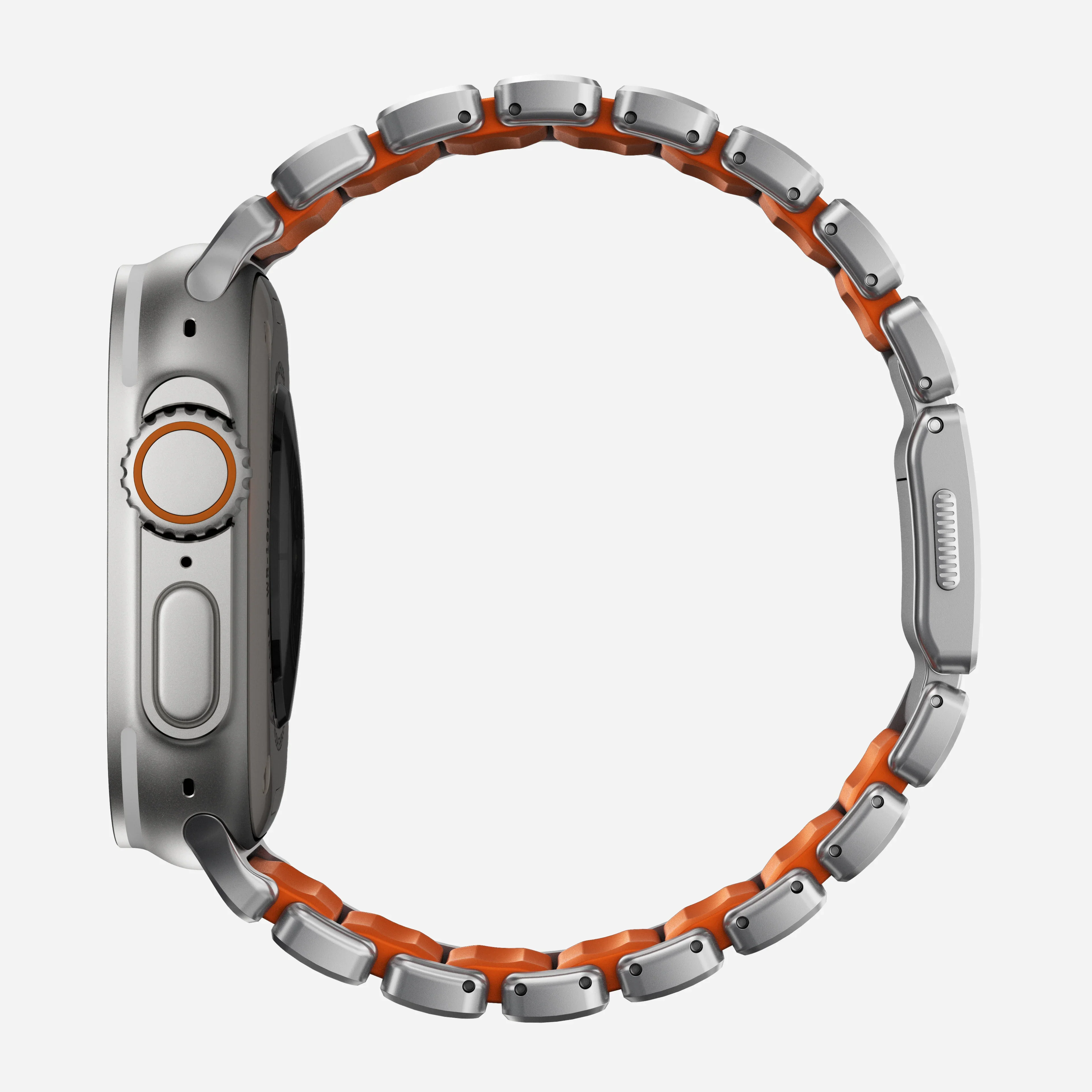 Nomad Stratos Titanium Apple Watch Ultra 1 - 3 / 42-49mm / Series 1-11 & SE - Natural / Orange - Image 6