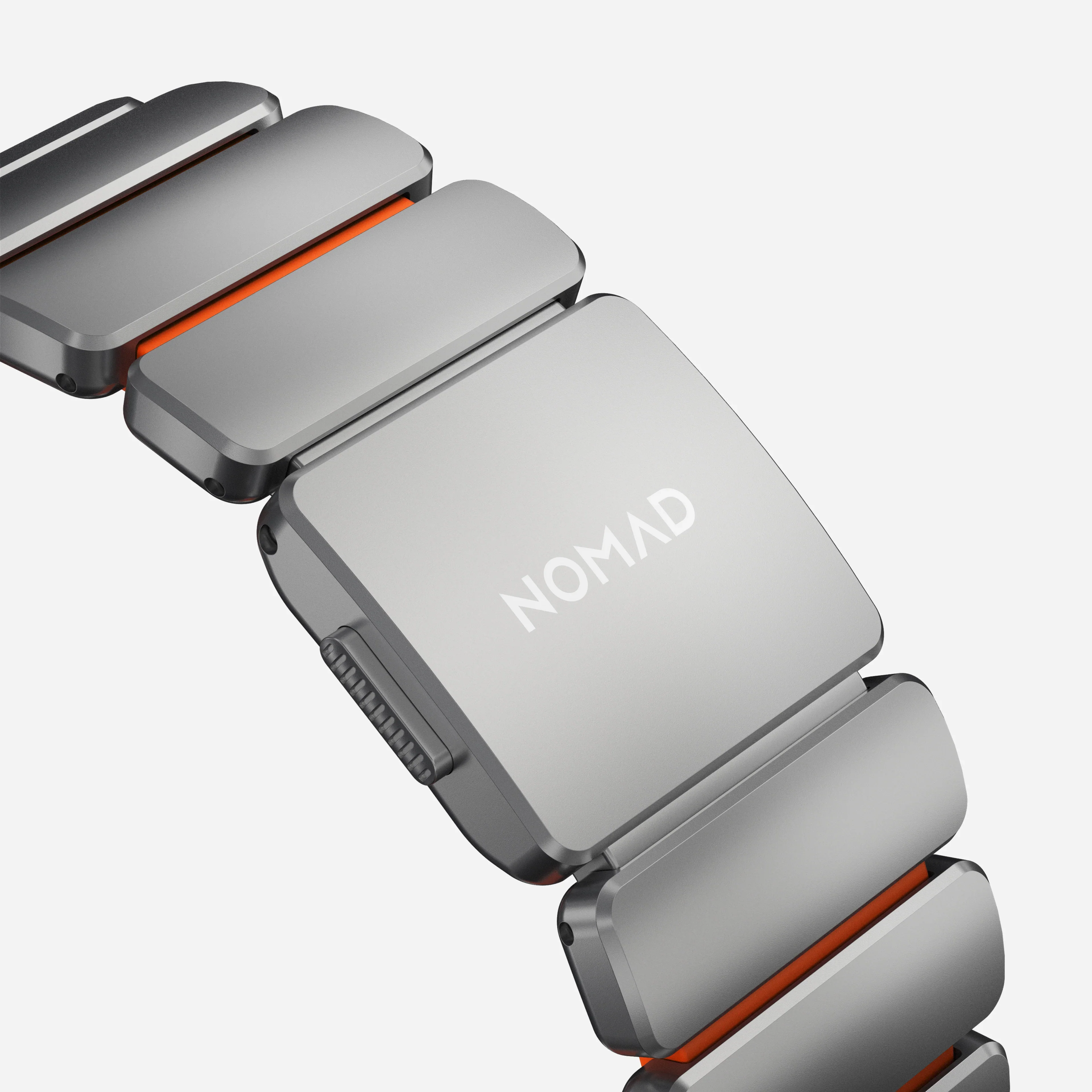 Nomad Stratos Titanium Apple Watch Ultra 1 - 3 / 42-49mm / Series 1-11 & SE - Natural / Orange - Image 7