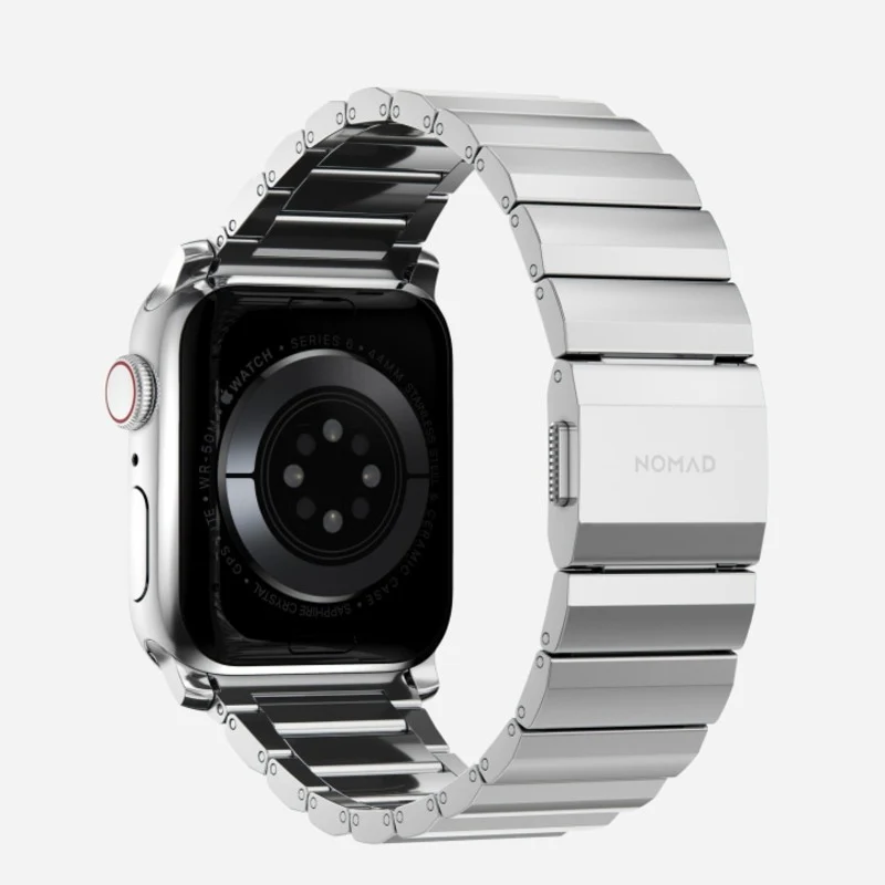 Nomad Steel Band 42mm/44mm/45mm/49mm Silver Hardware Bracelet for Apple Watch - Silver - Image 3