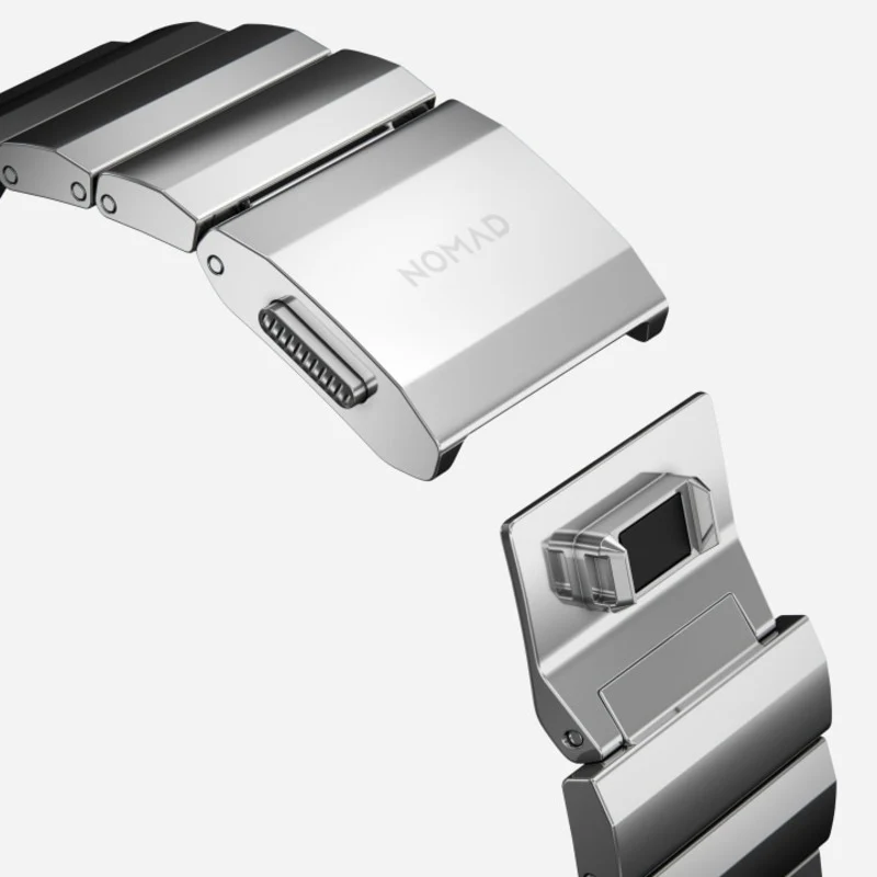Nomad Steel Band 42mm/44mm/45mm/49mm Silver Hardware Bracelet for Apple Watch - Silver - Image 4