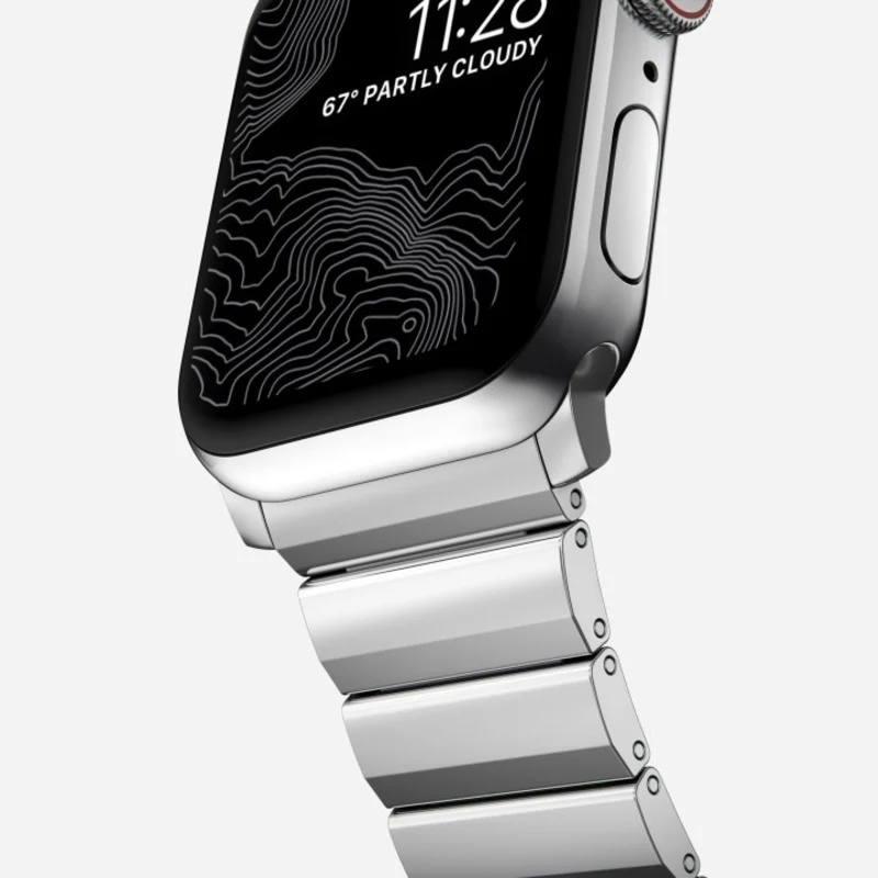 Nomad Steel Band 42mm/44mm/45mm/49mm Silver Hardware Bracelet for Apple Watch - Silver - Image 5
