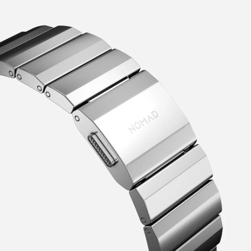 Nomad Steel Band 42mm/44mm/45mm/49mm Silver Hardware Bracelet for Apple Watch - Silver - Image 6